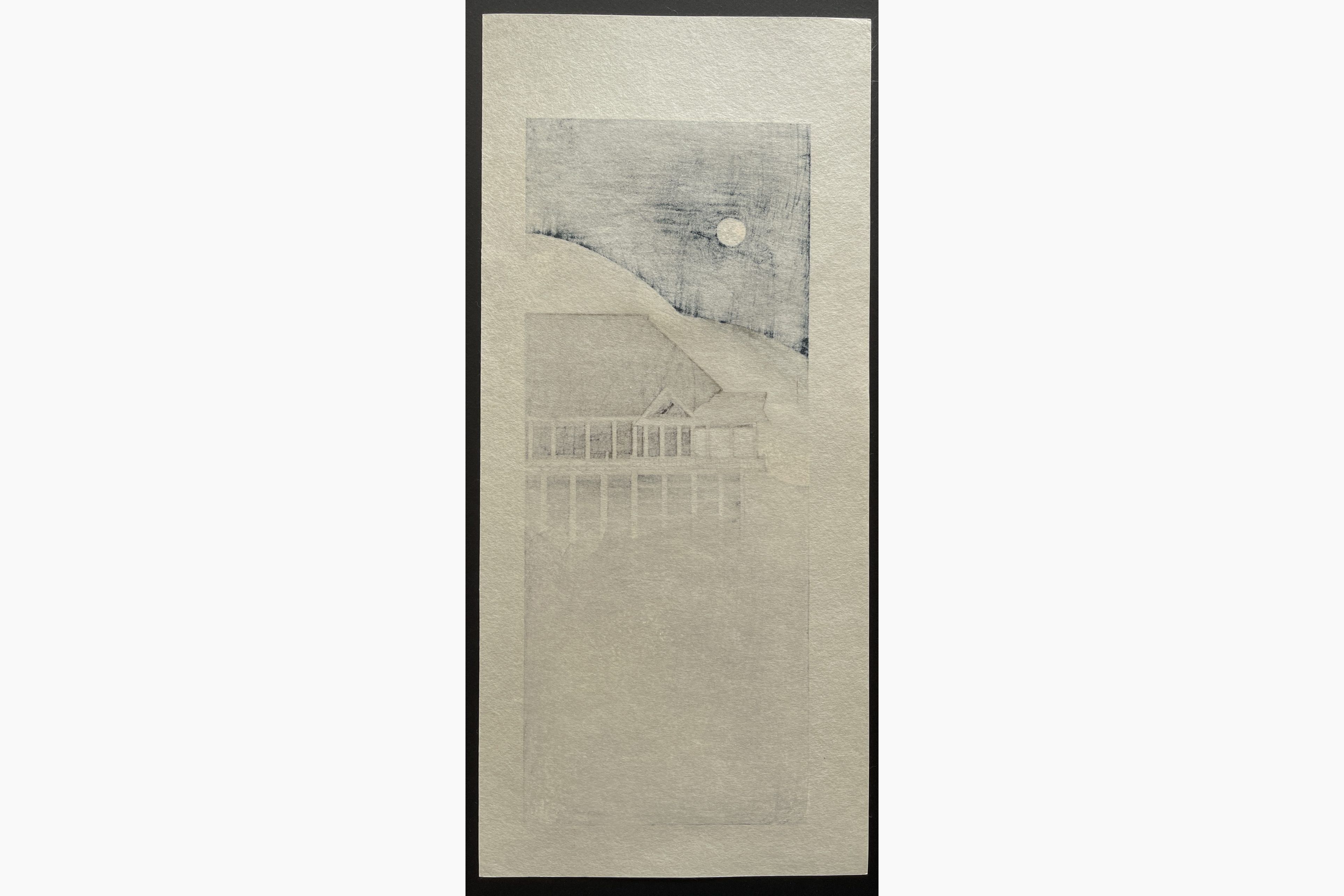 Japanese print - Teruhide Kato - Kiyomizu-dera. Temple in moonlight