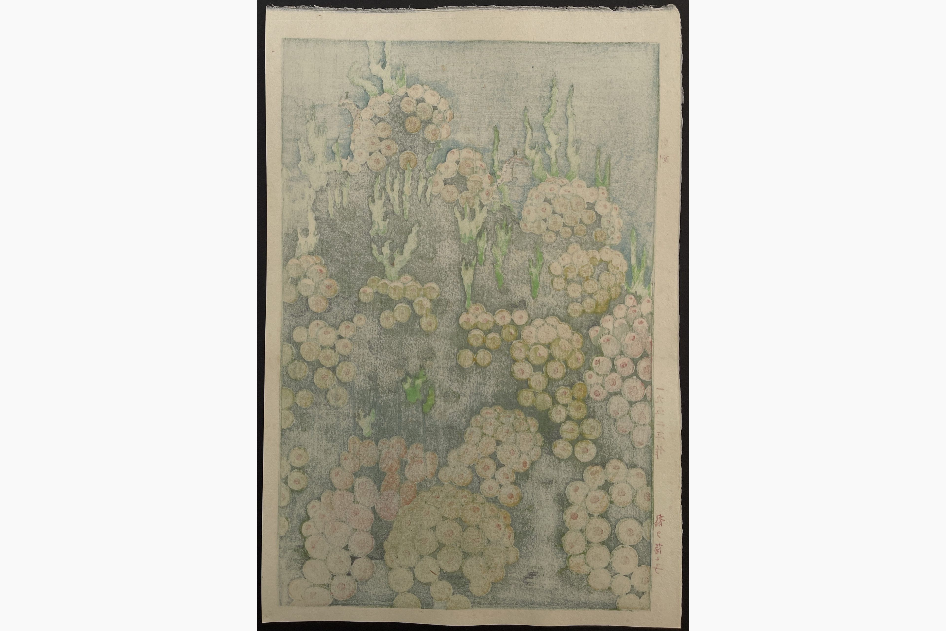 Japanese print - Toshi Yoshida - Sea Horses