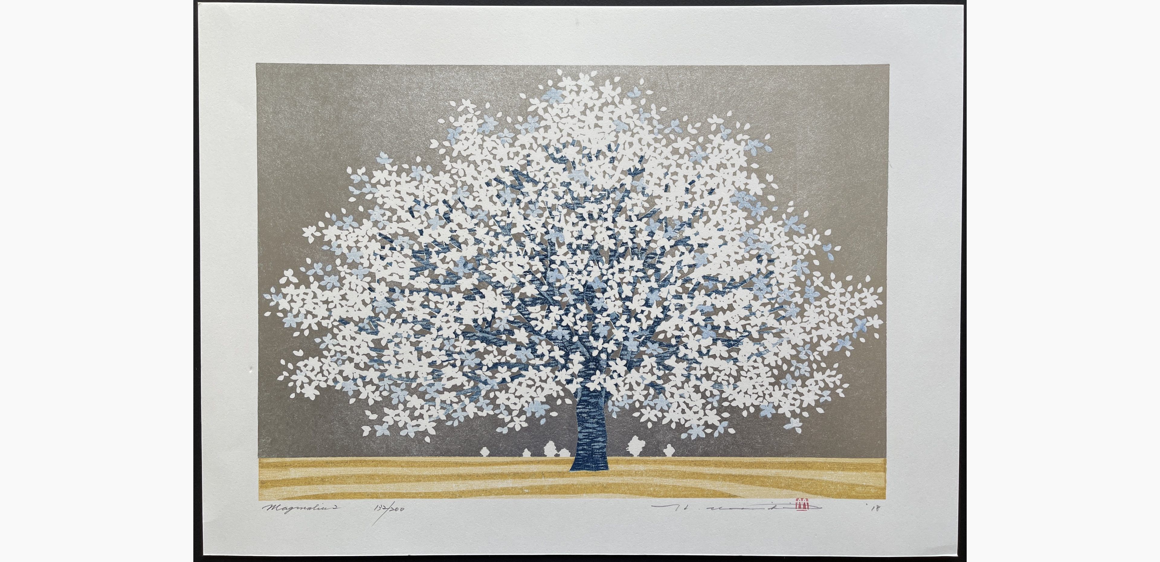 Japanese woodblock print - Hajime Namiki - Magnolia 2