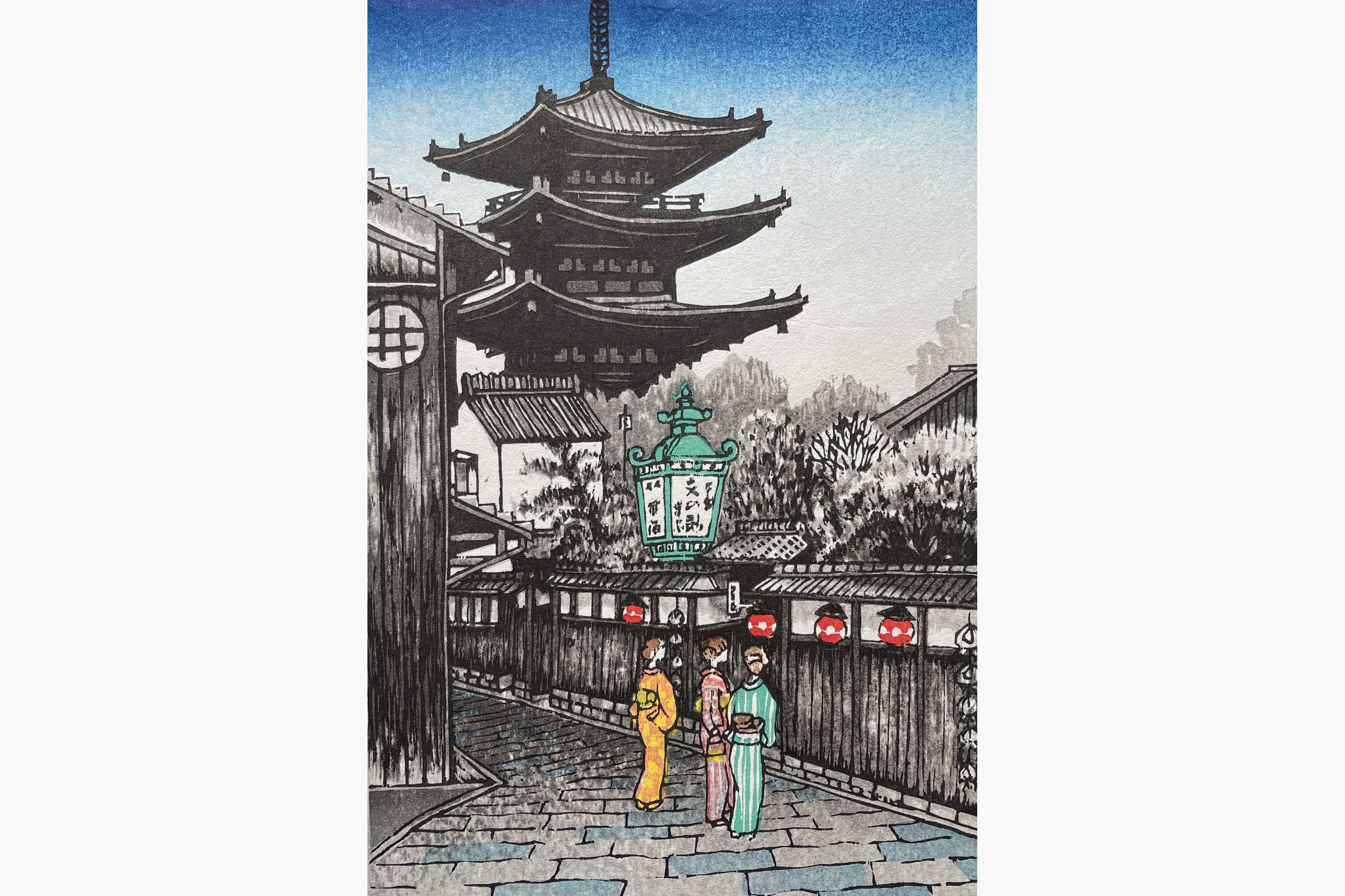 Original woodblock print - Fu Takenaka - Bunnosuke Chaya kara
