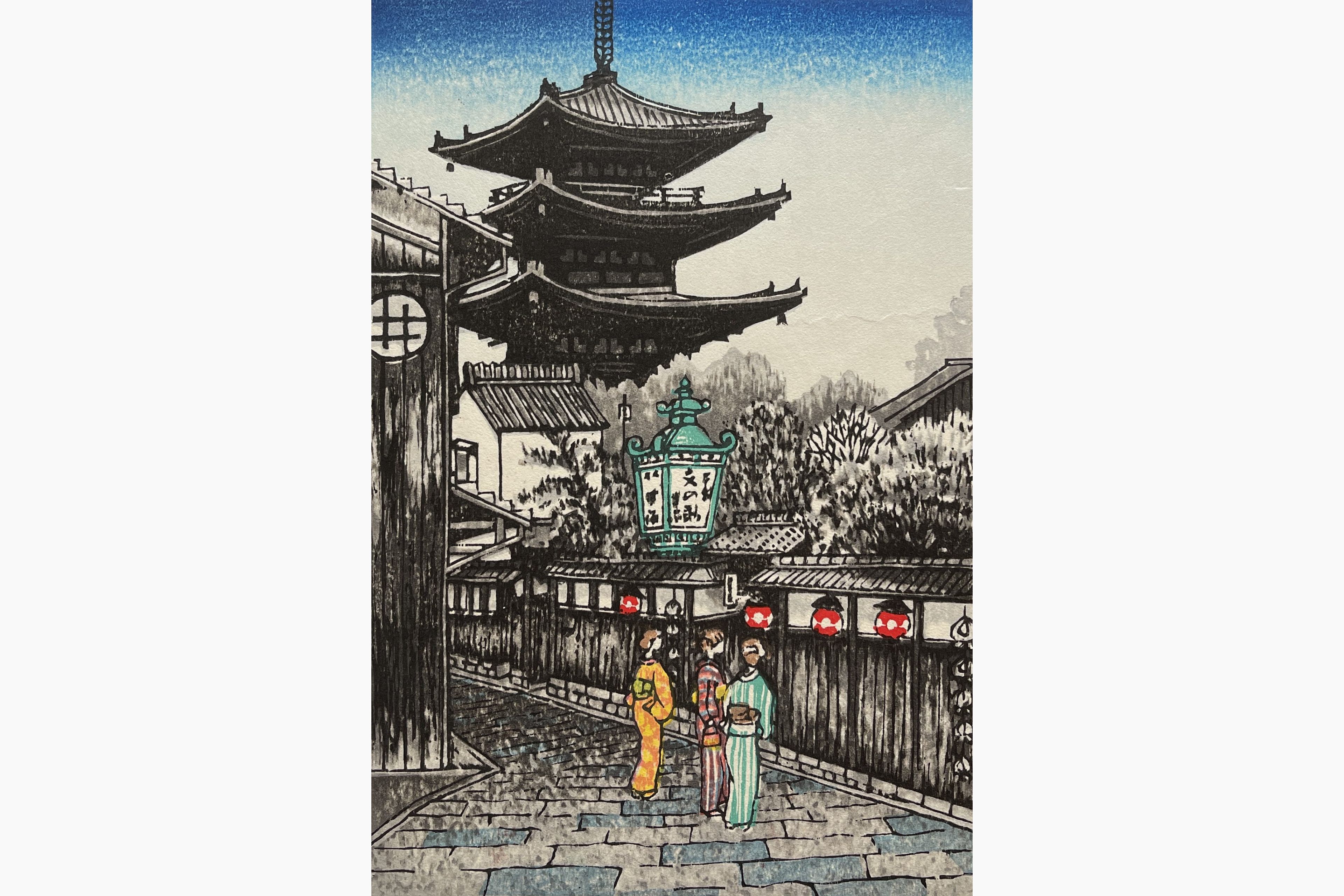 Original woodblock print - Fu Takenaka - Bunnosuke Chaya kara