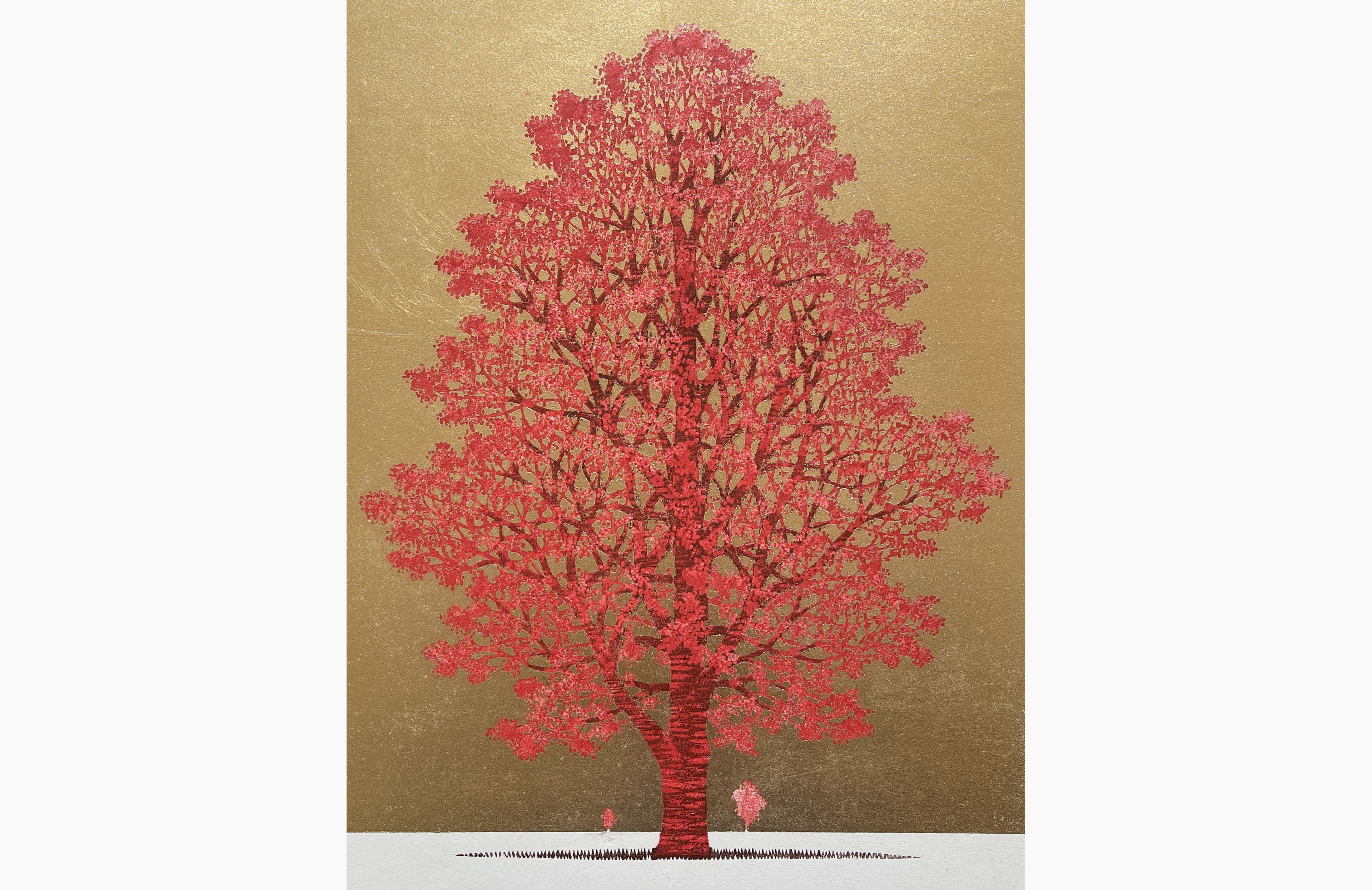 Original woodblock print - Hajime Namiki - Tree scene 138