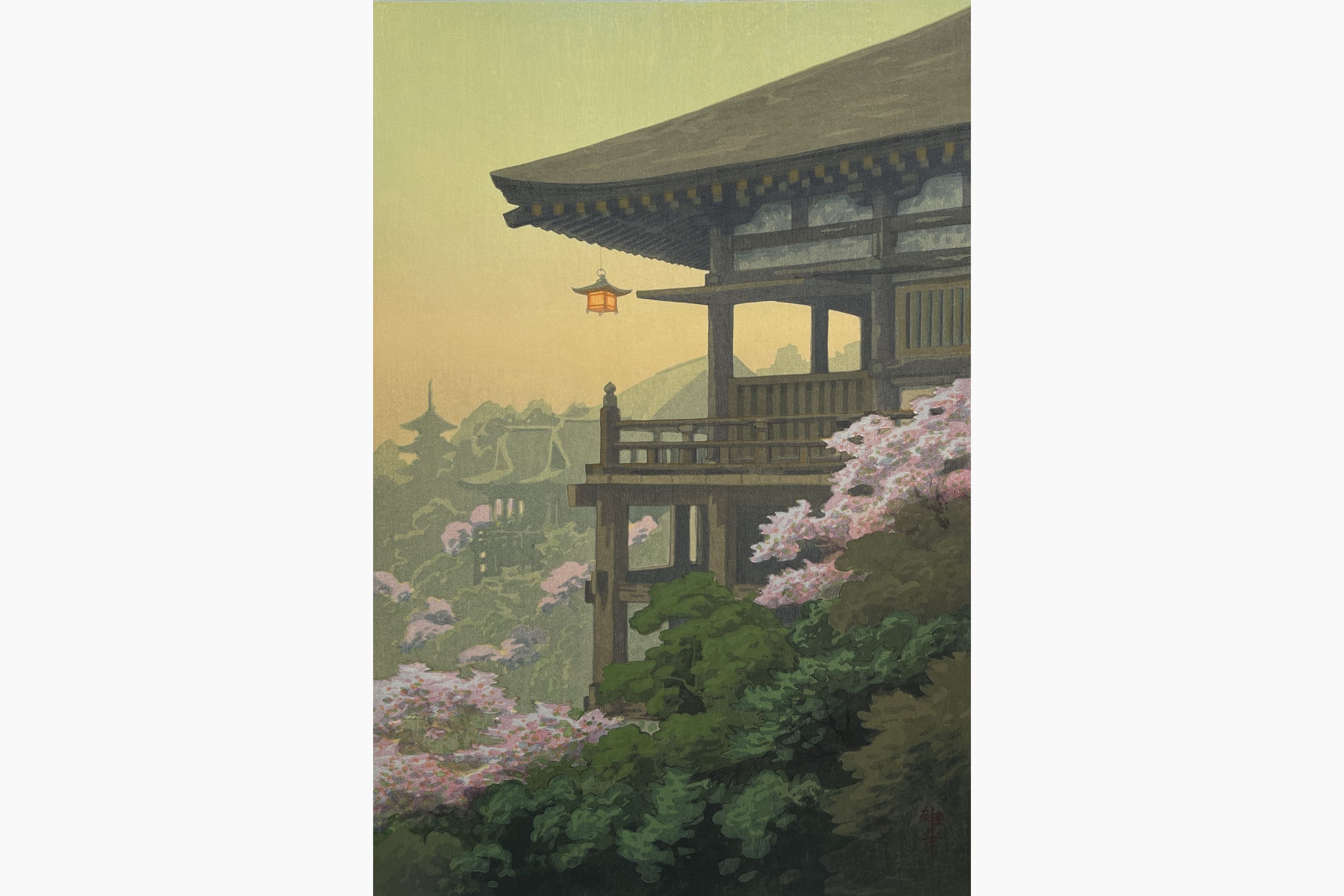 Original woodblock print - Ito Yuhan - Kiyomizu Temple, Kyoto