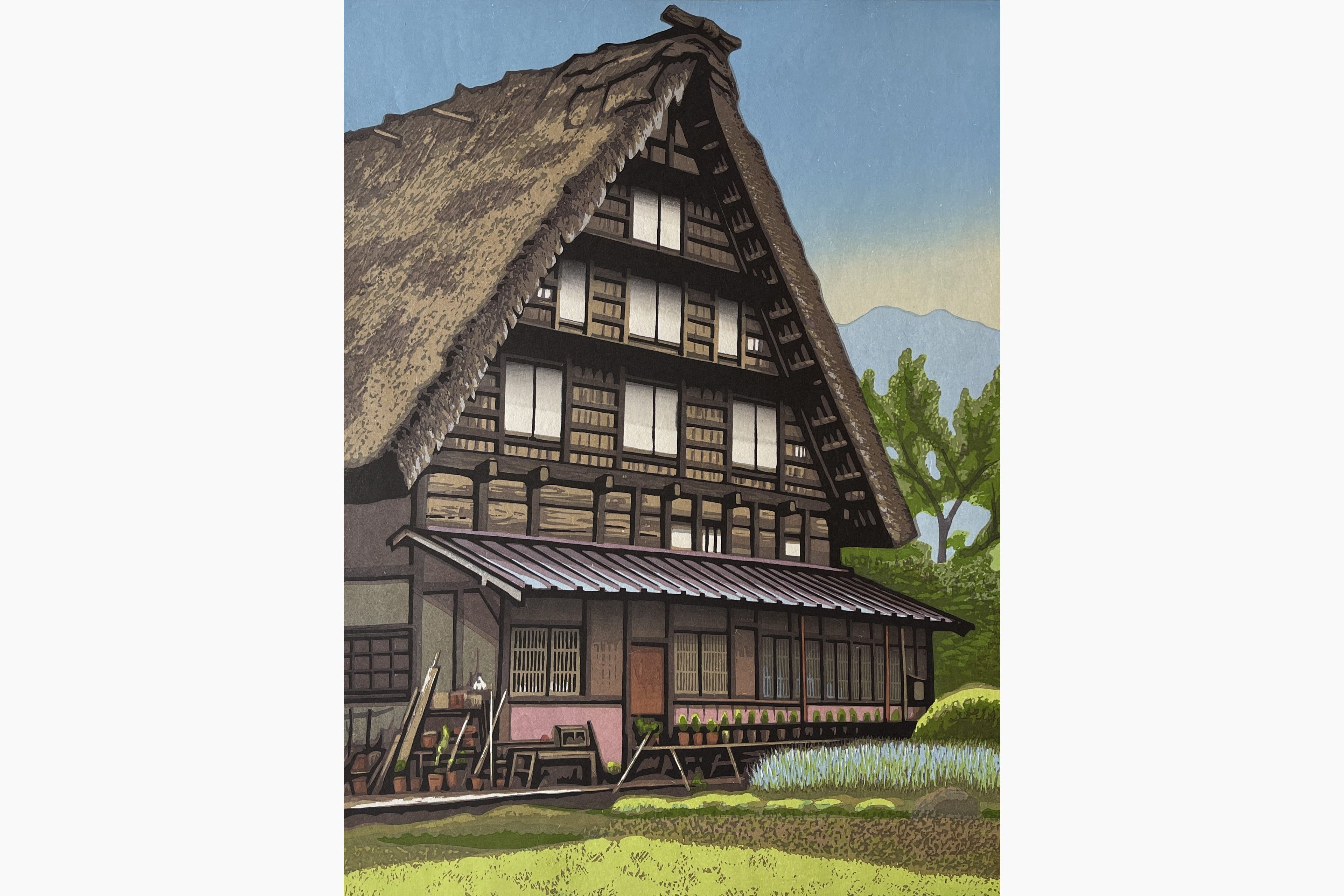 Original woodblock print - Koichi Maeda - House of Snowstorms