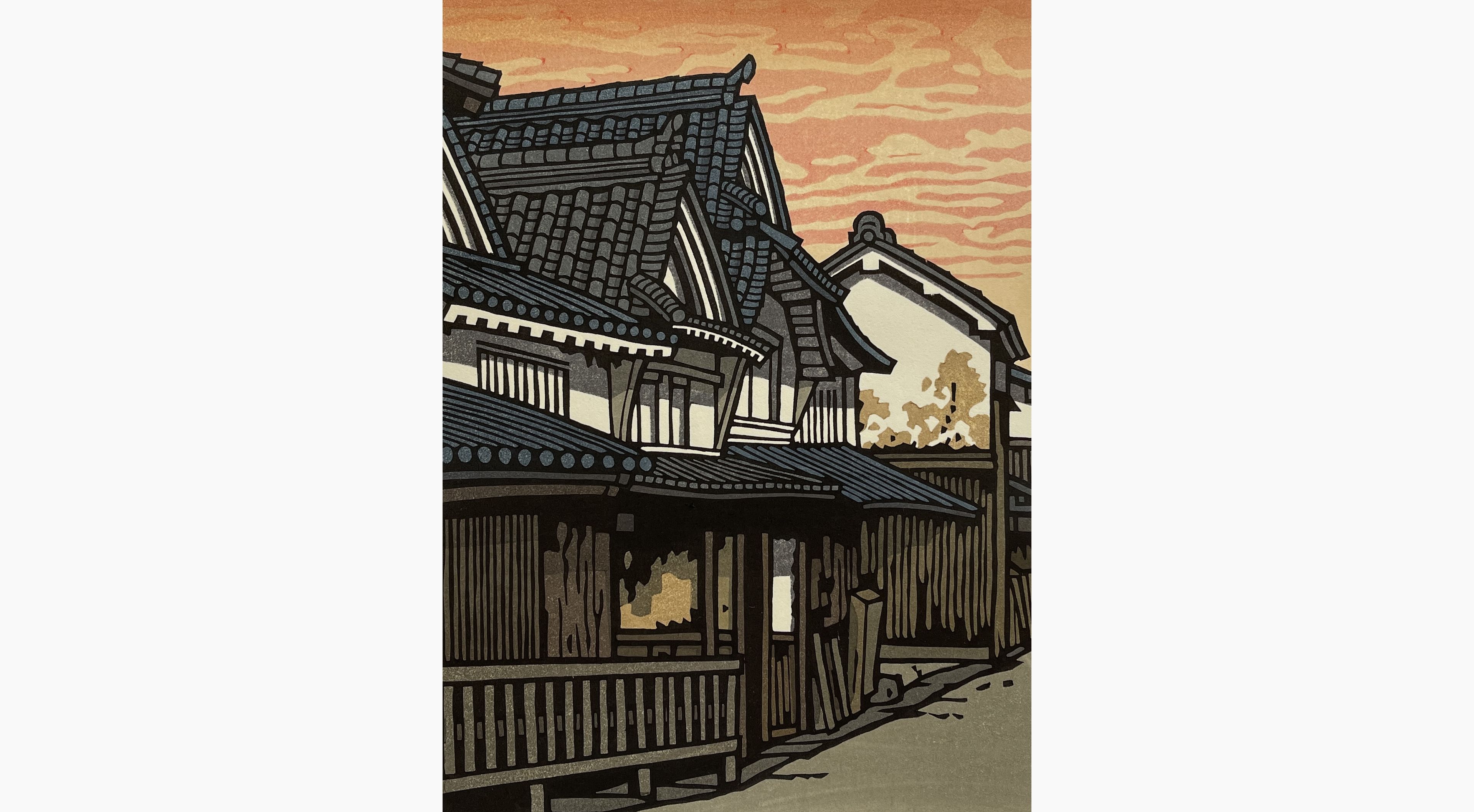 Original woodblock print - Nishijima Katsuyuki - Dawn Clouds