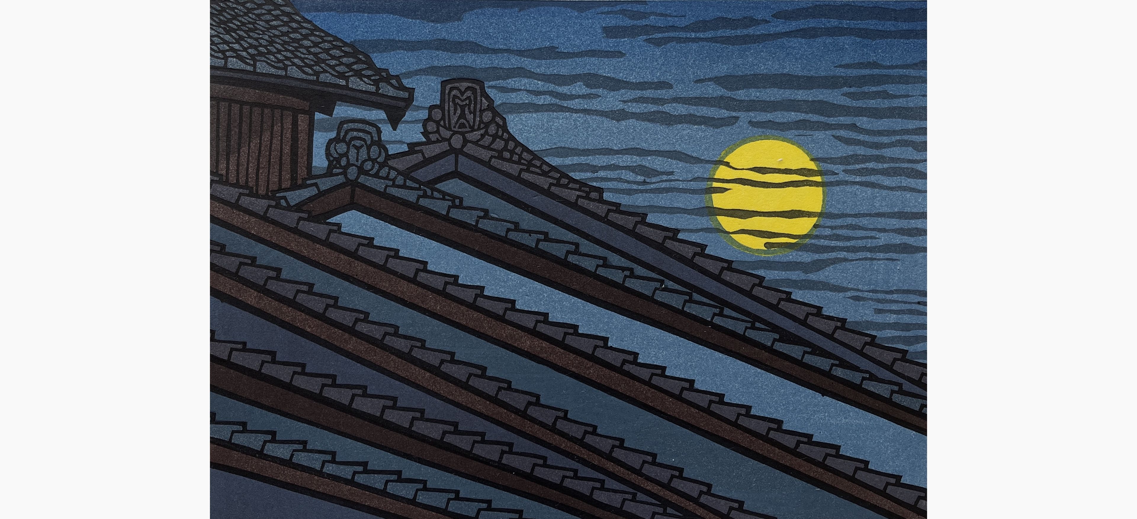 Original woodblock print - Nishijima Katsuyuki - The Night after Full Moon