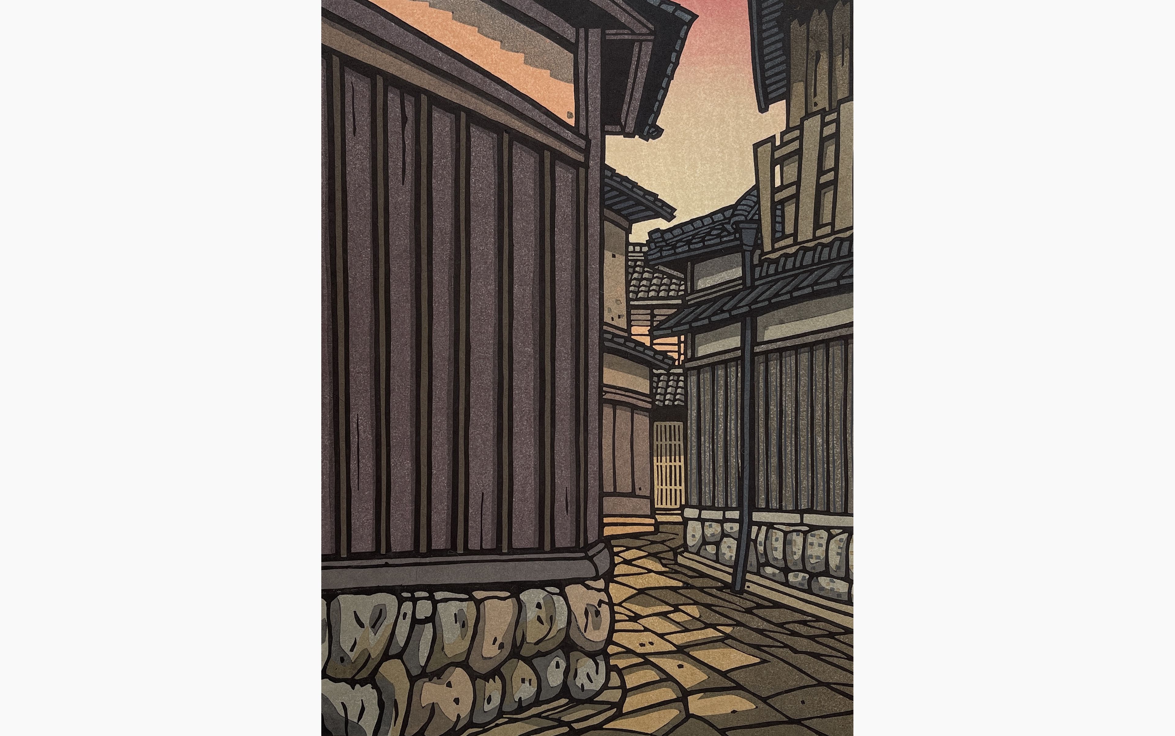 Original woodblock print - Nishijima Katsuyuki - Yellow Clouds
