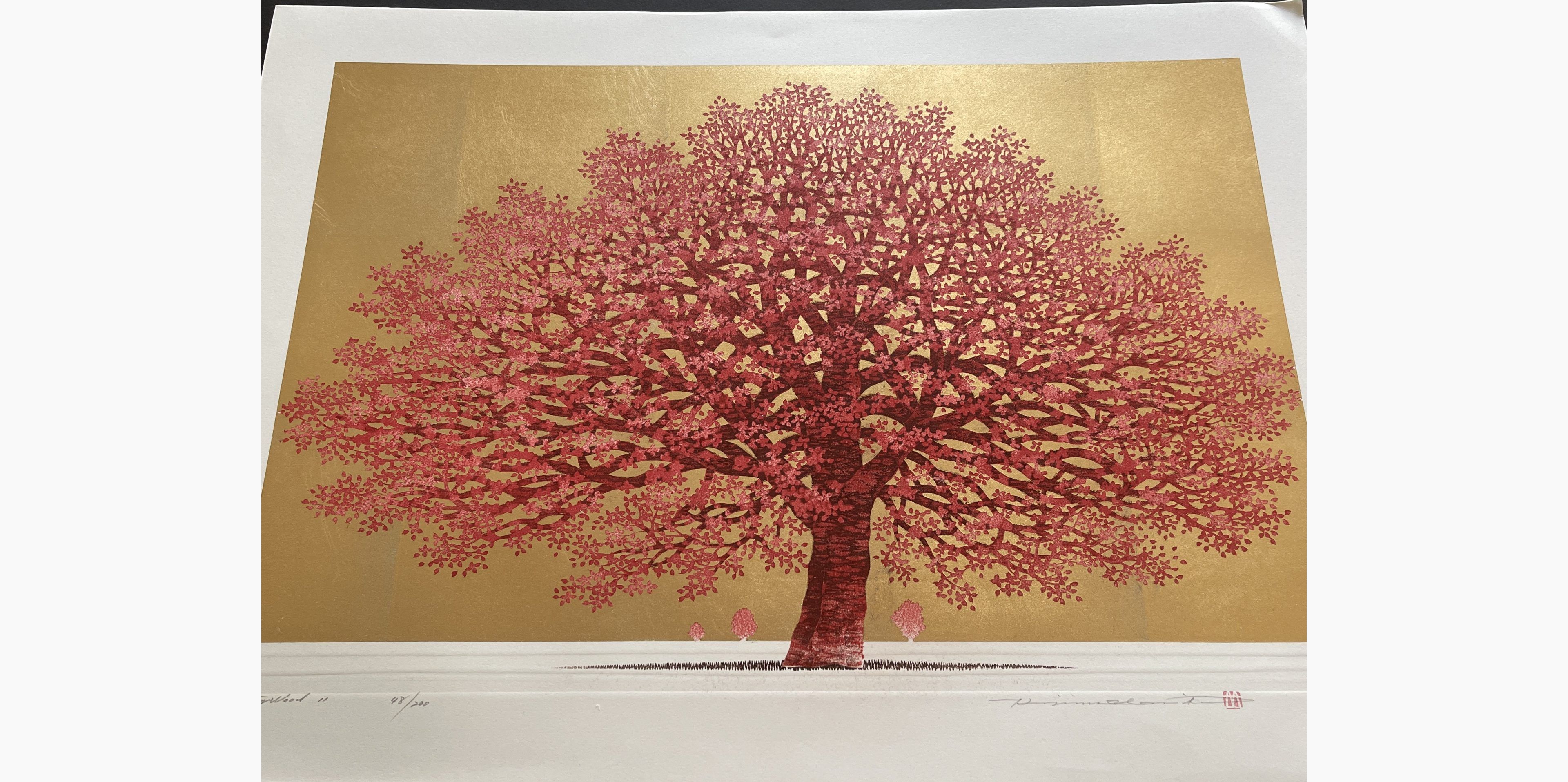 Japanese print - Hajime Namiki - Dogwood 11