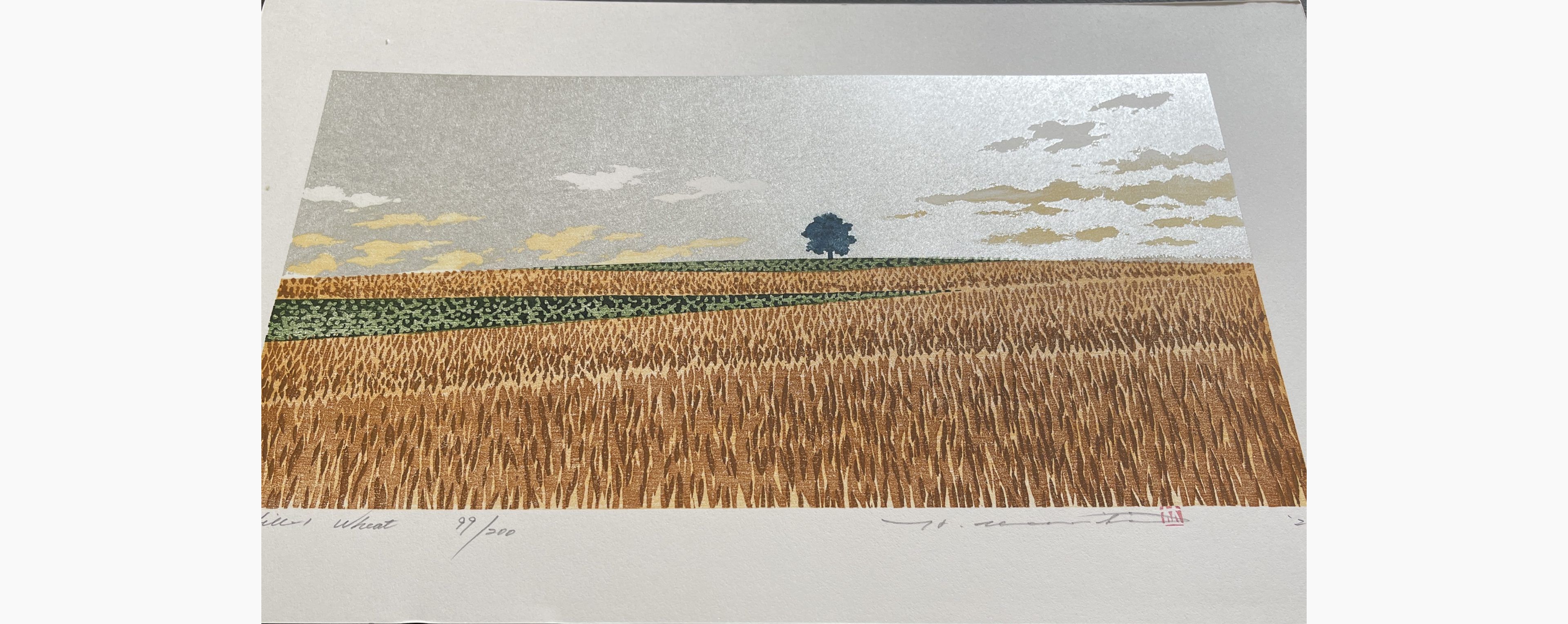 Japanese print - Hajime Namiki - Hill-1 Wheat