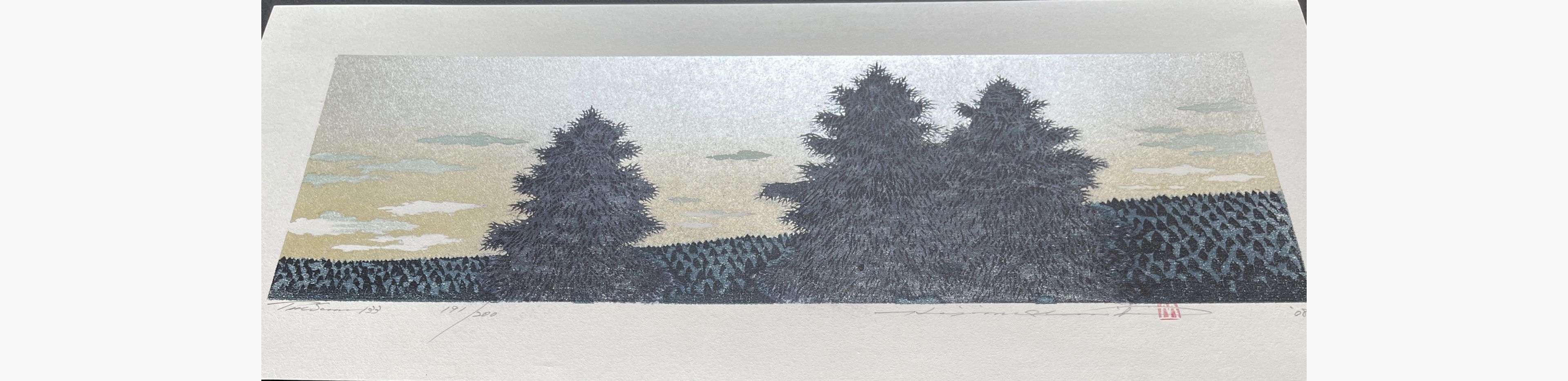 Japanese print - Hajime Namiki - Tree scene 133