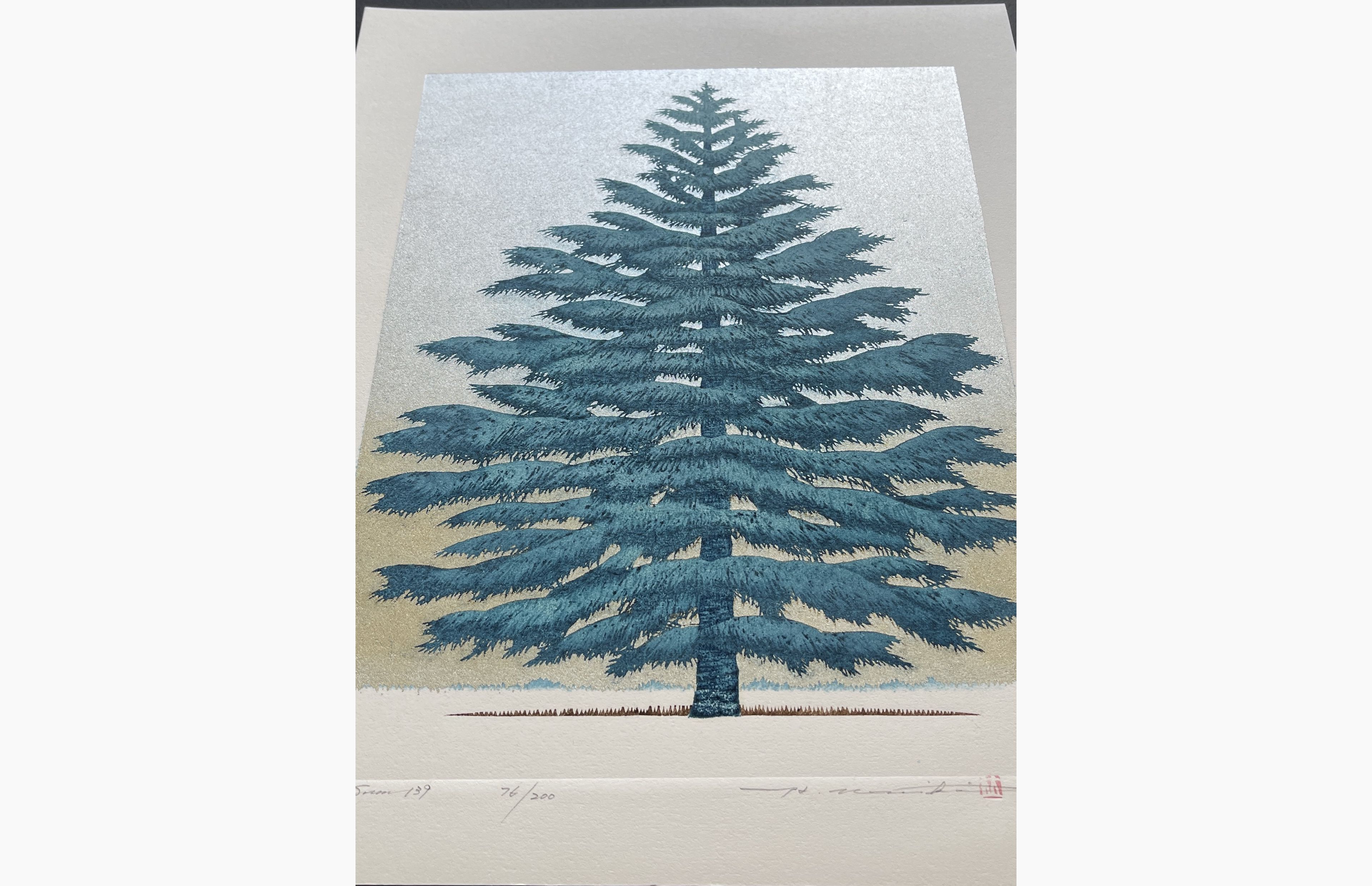 Japanese print - Hajime Namiki - Tree scene 139