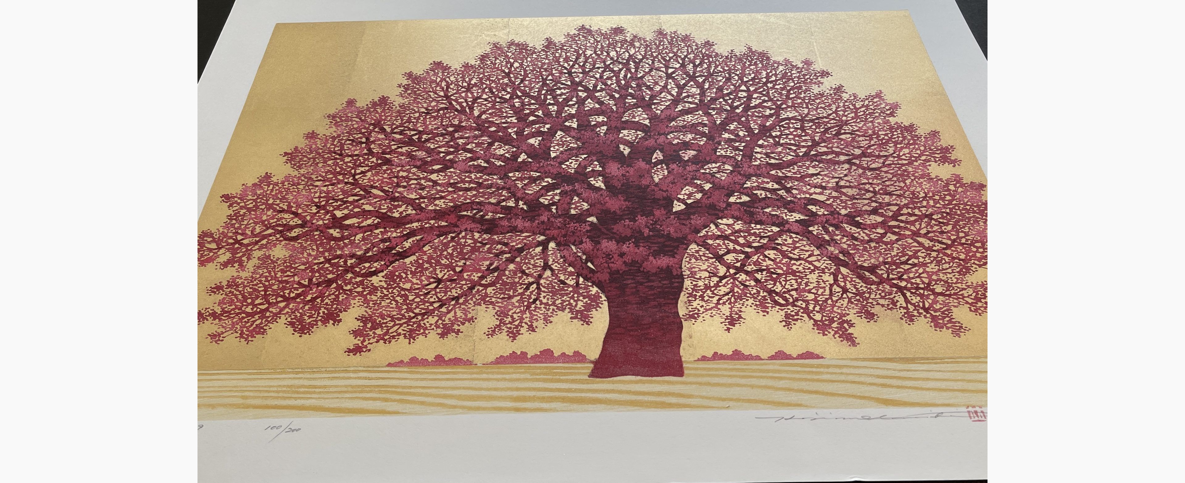 Japanese print - Hajime Namiki - Tree scene 149