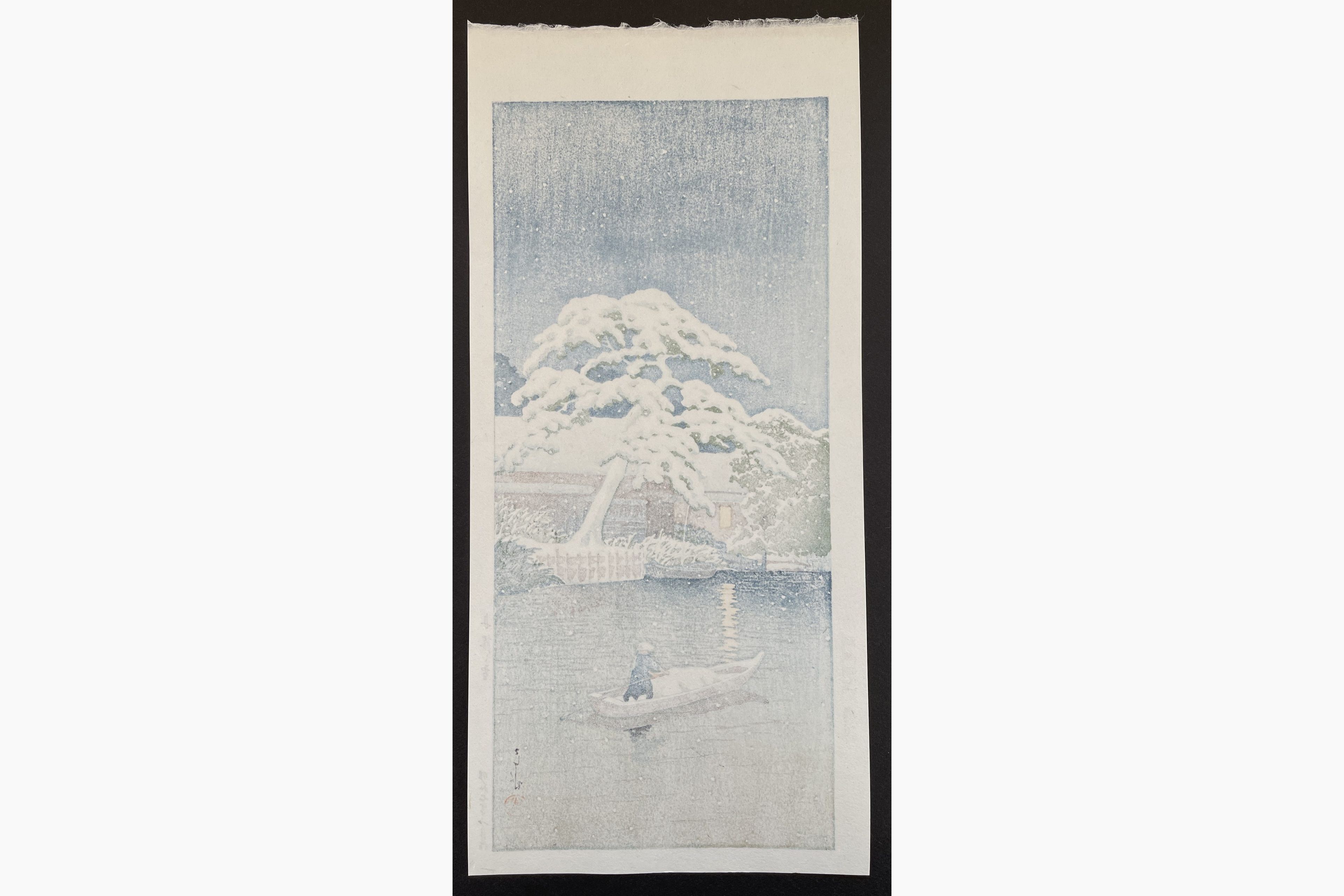 Japanese print - Kawase Hasui - Snow at Funabori