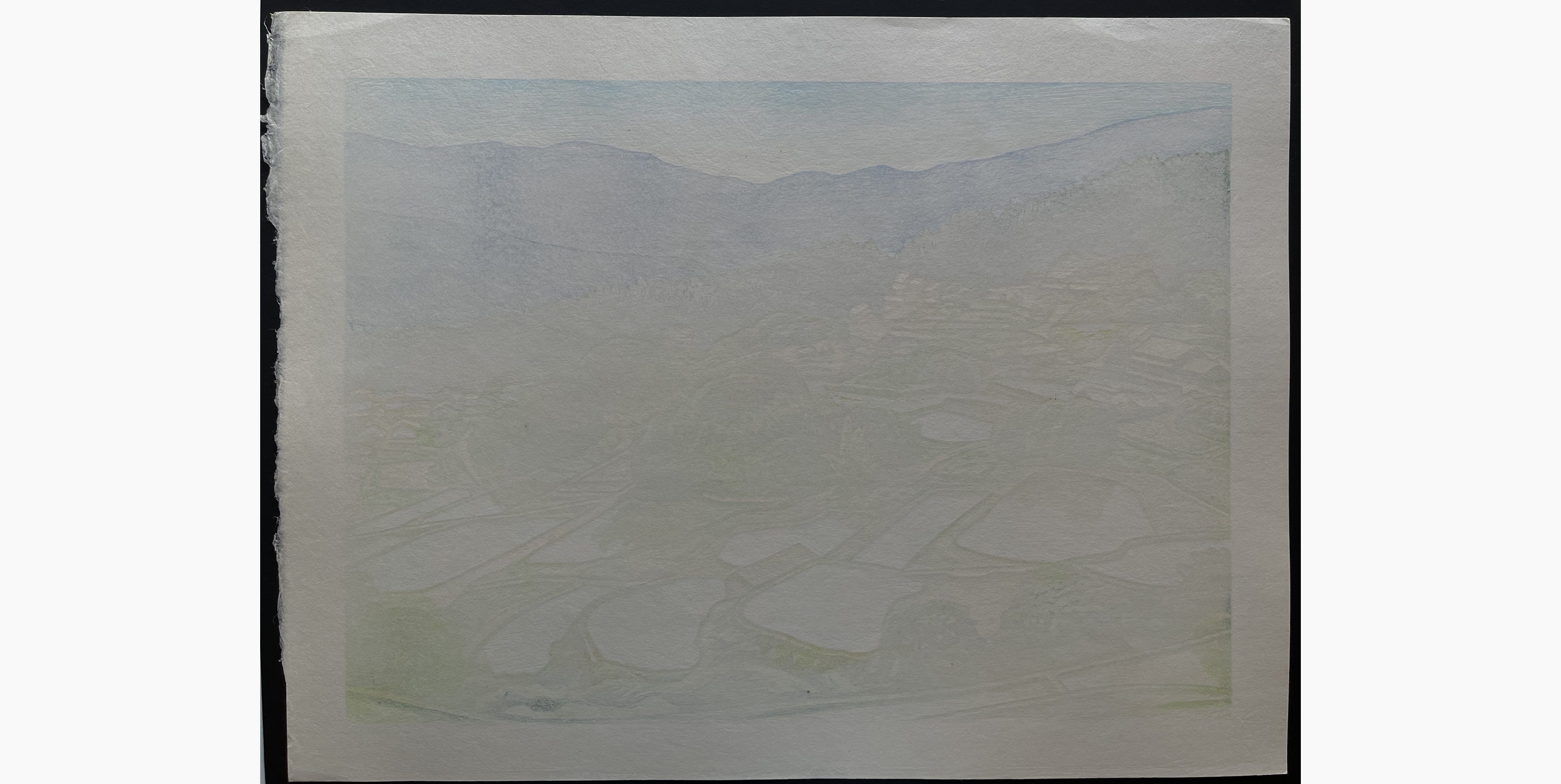 Japanese print - Koichi Maeda - Terraced Rice Fields of Sakaori (Enashi City)