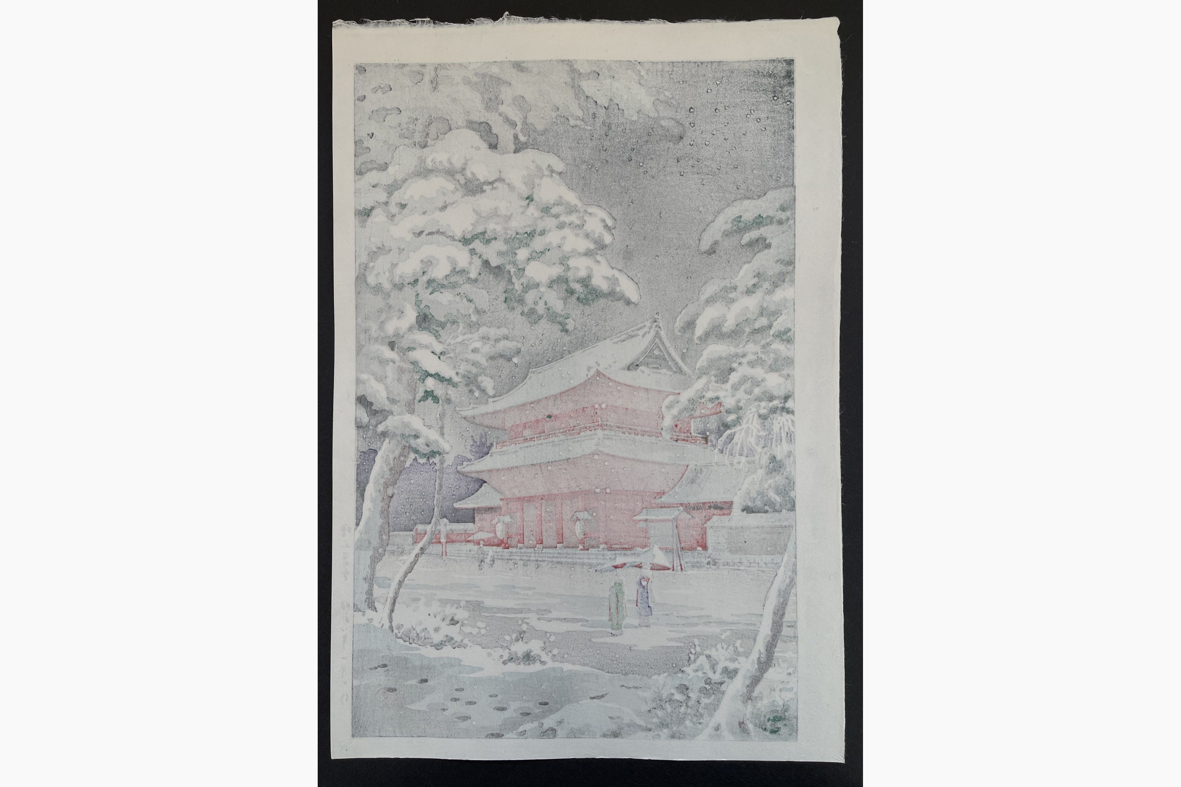 Japanese print - Tsuchiya Koitsu - Zojoji Temple in Snow