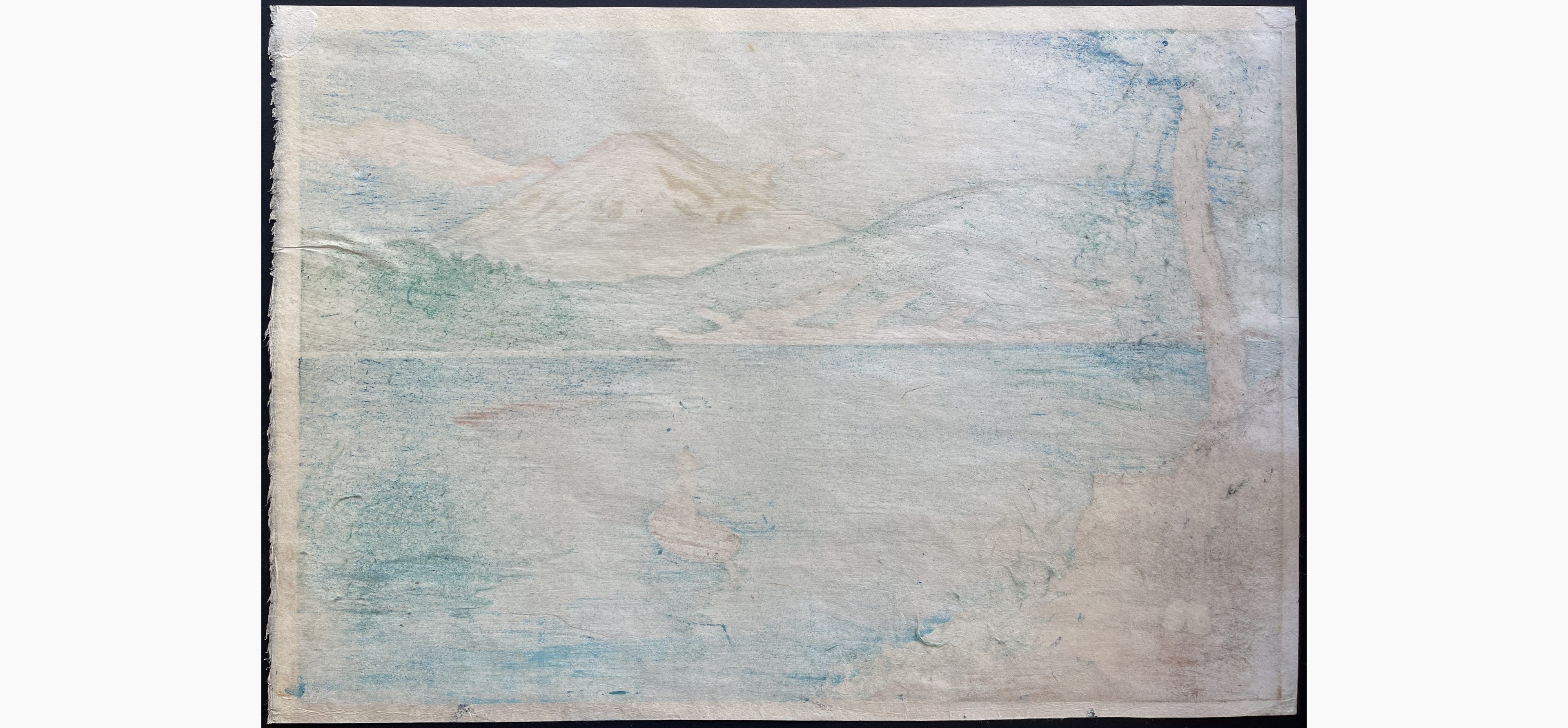 Japanese print - Yoshimoto Masao - Fuji From Lake Ashi