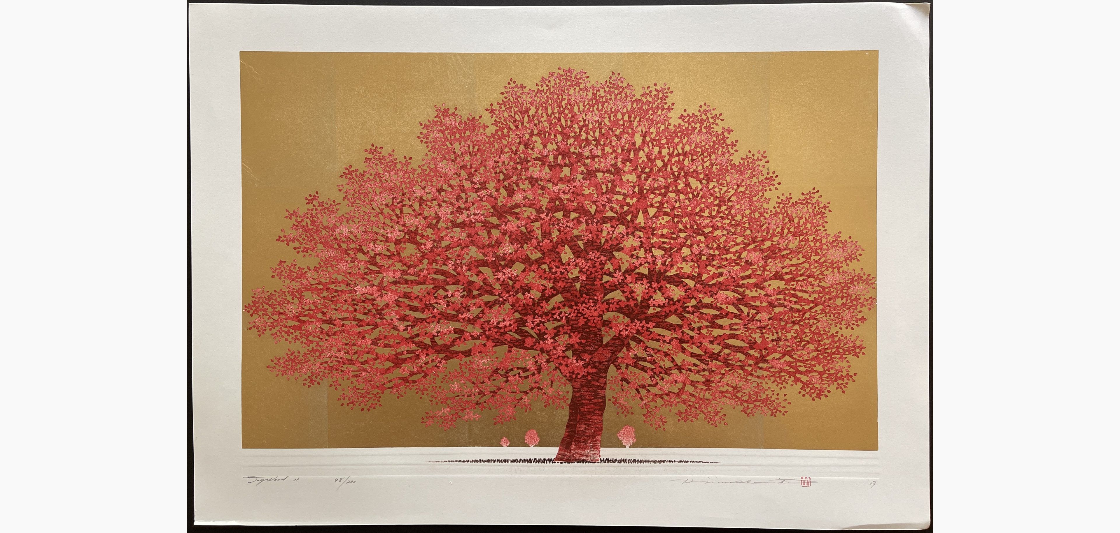 Japanese woodblock print - Hajime Namiki - Dogwood 11