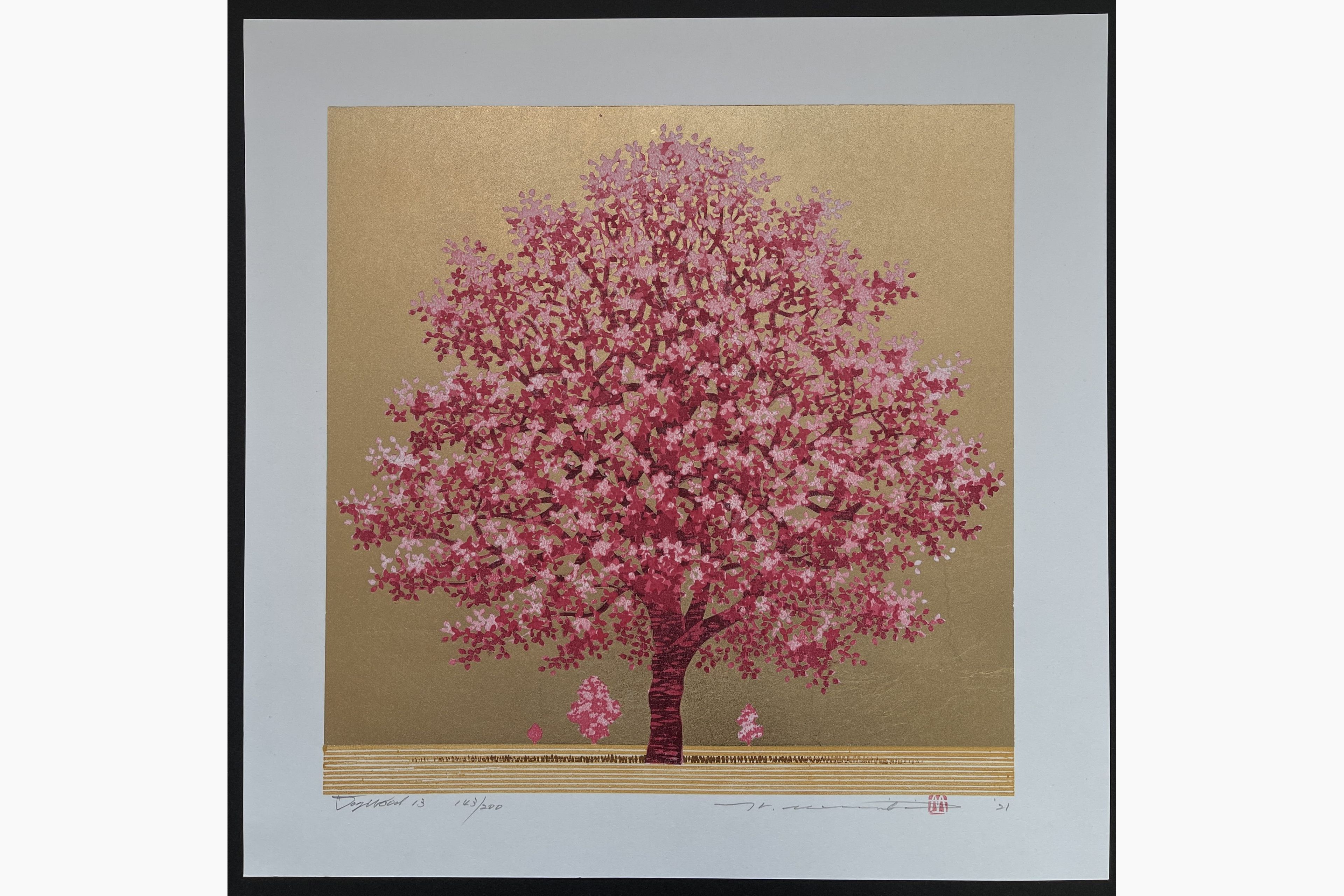 Japanese woodblock print - Hajime Namiki - Dogwood 13