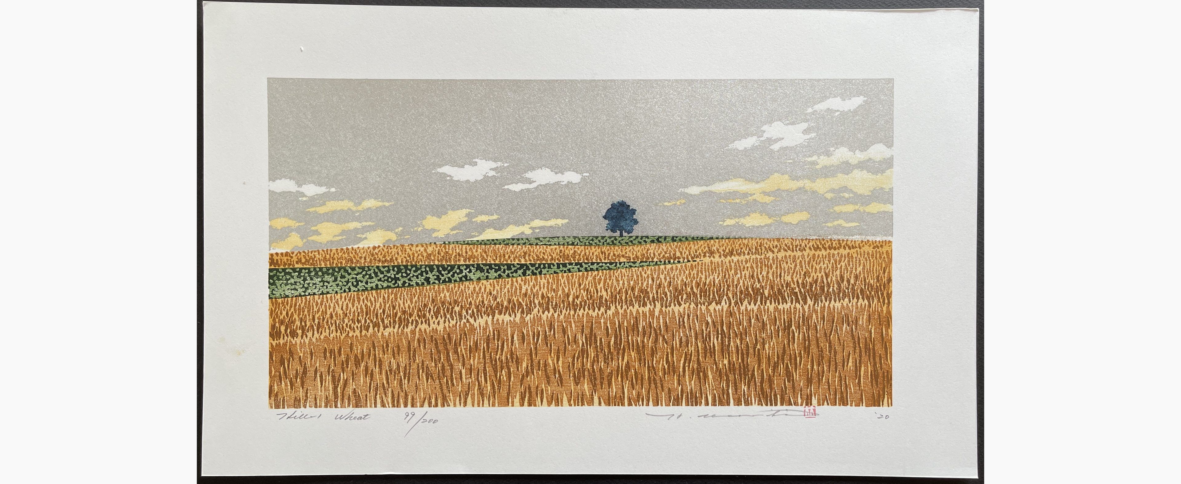 Japanese woodblock print - Hajime Namiki - Hill-1 Wheat