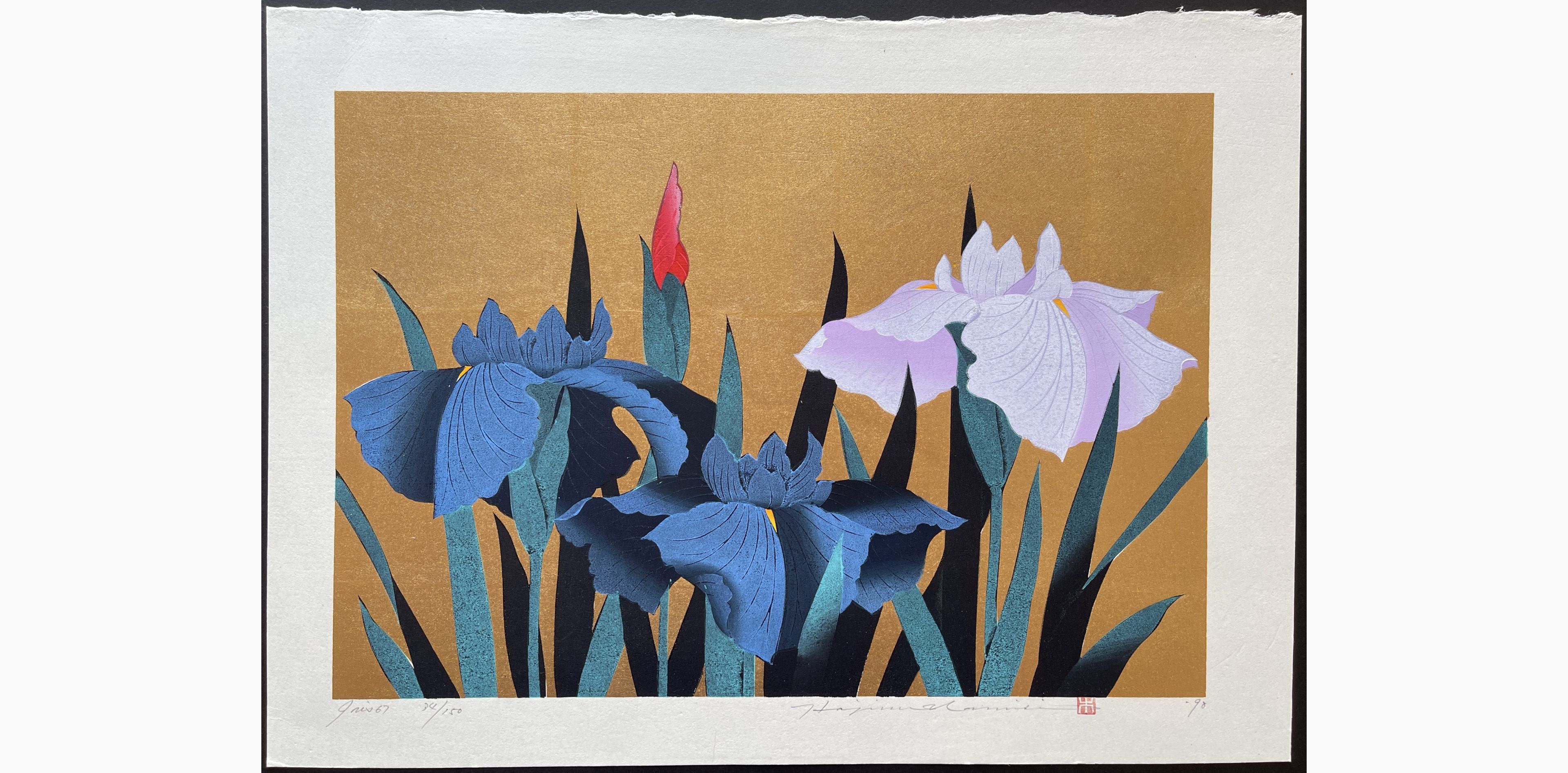Japanese woodblock print - Hajime Namiki - Iris 67