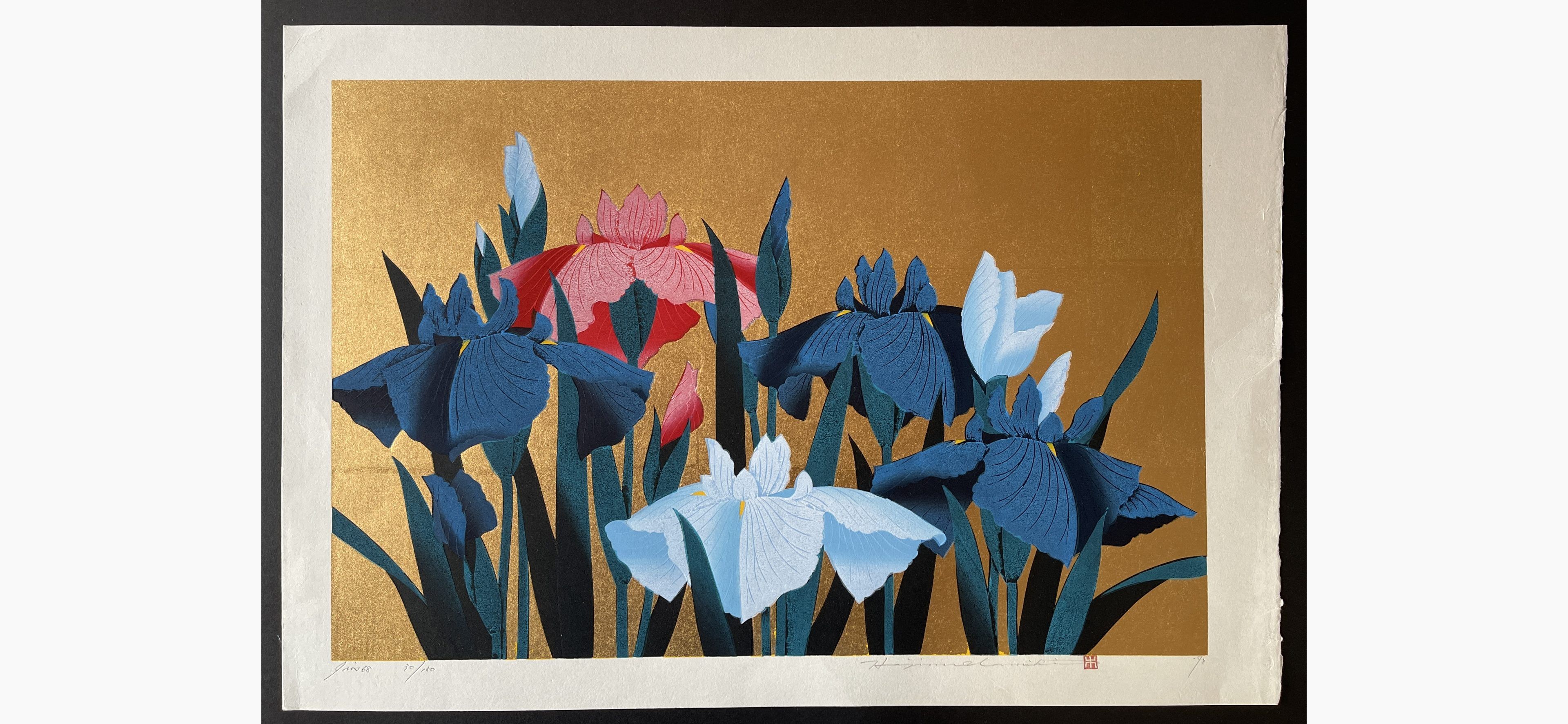 Japanese woodblock print - Hajime Namiki - Iris 68