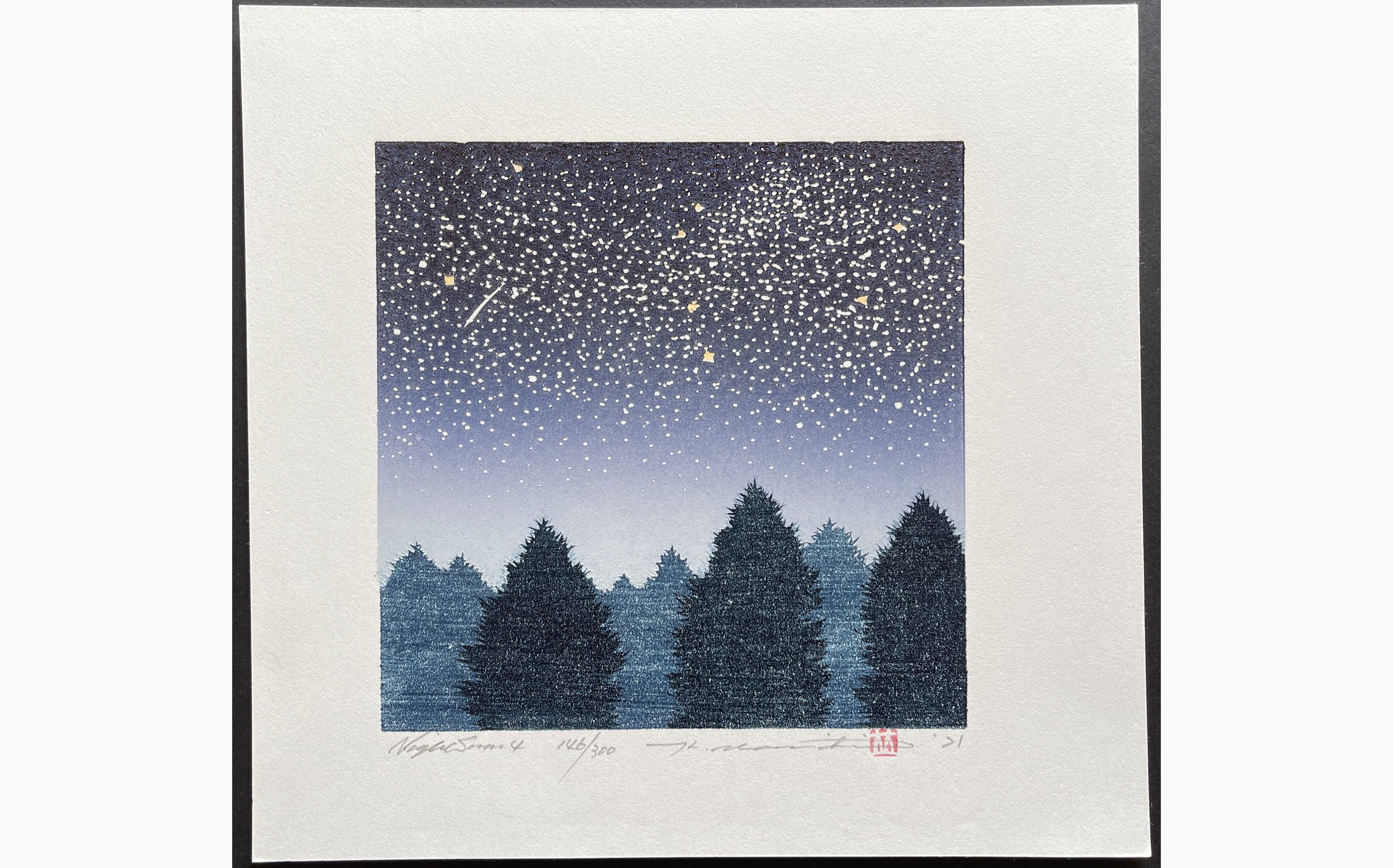Japanese woodblock print - Hajime Namiki - Night Scene 4