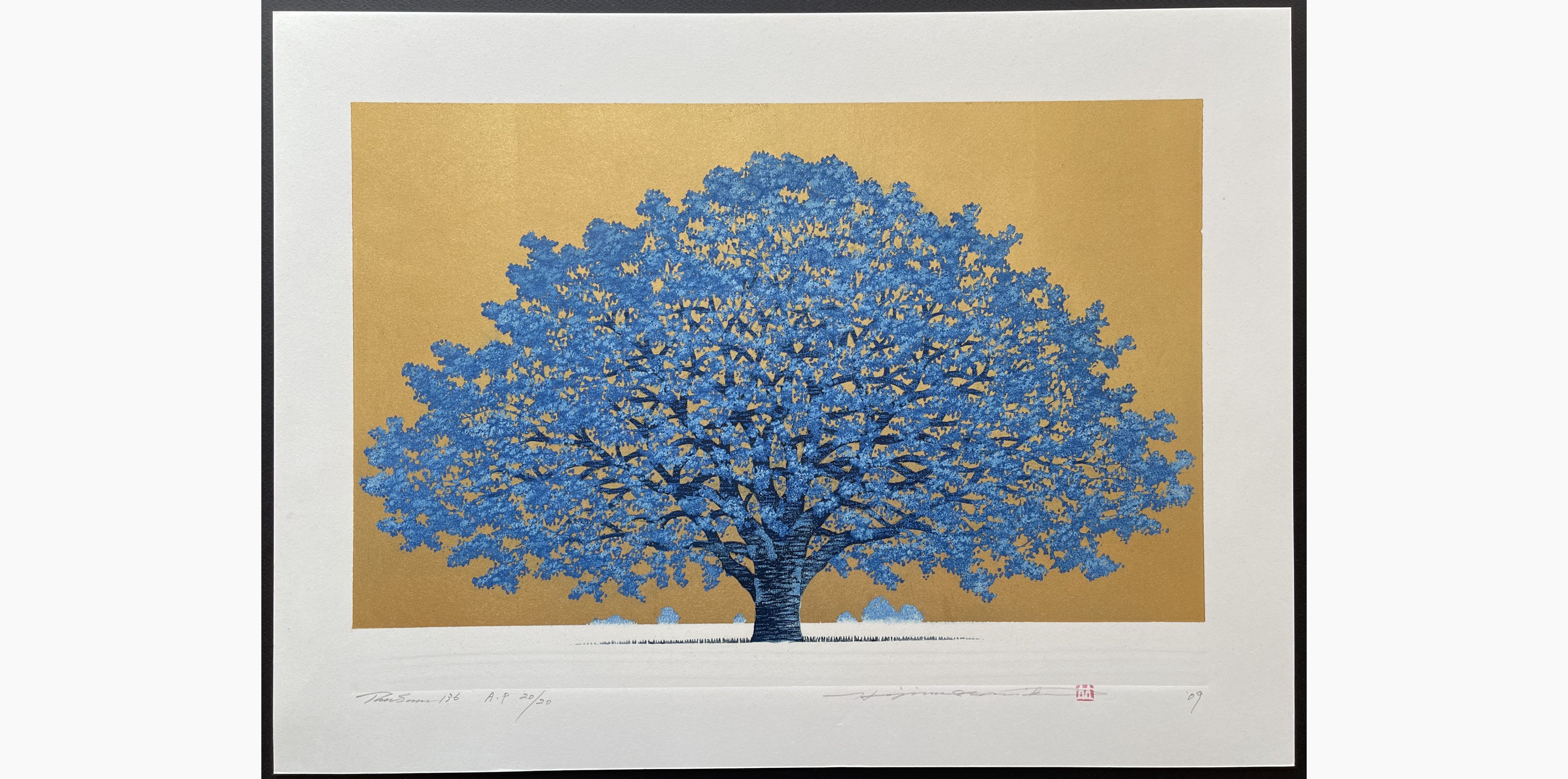 Japanese woodblock print - Hajime Namiki - Tree scene 136