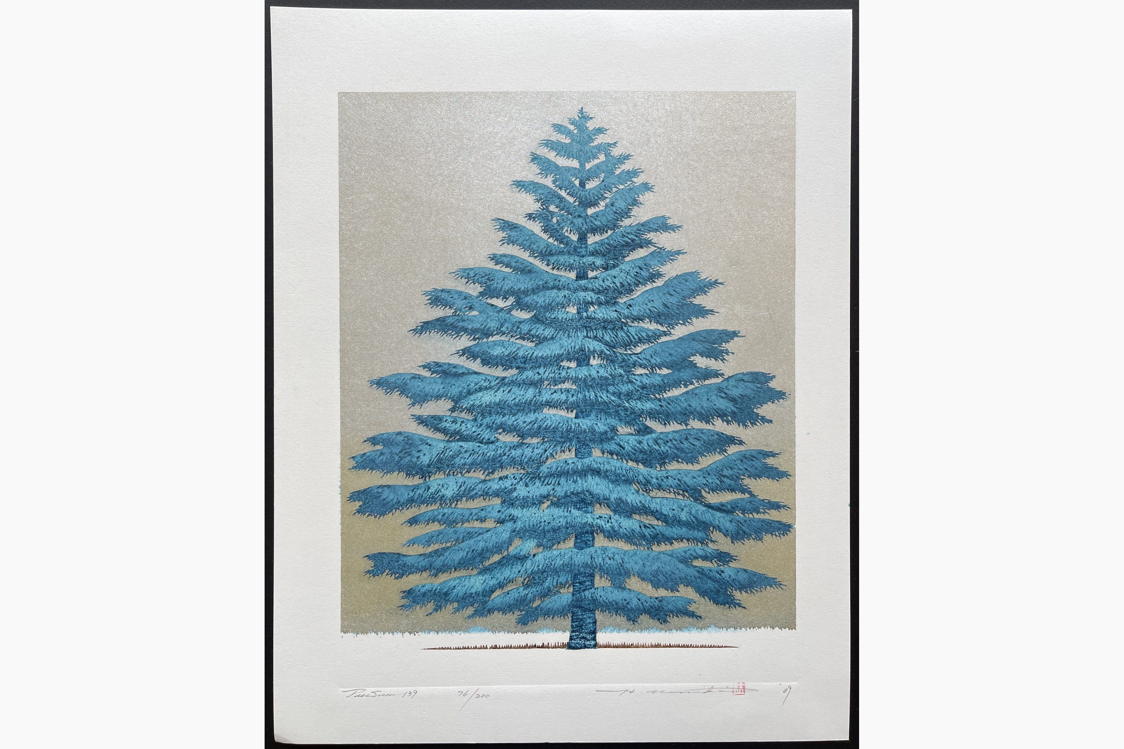 Japanese woodblock print - Hajime Namiki - Tree scene 139