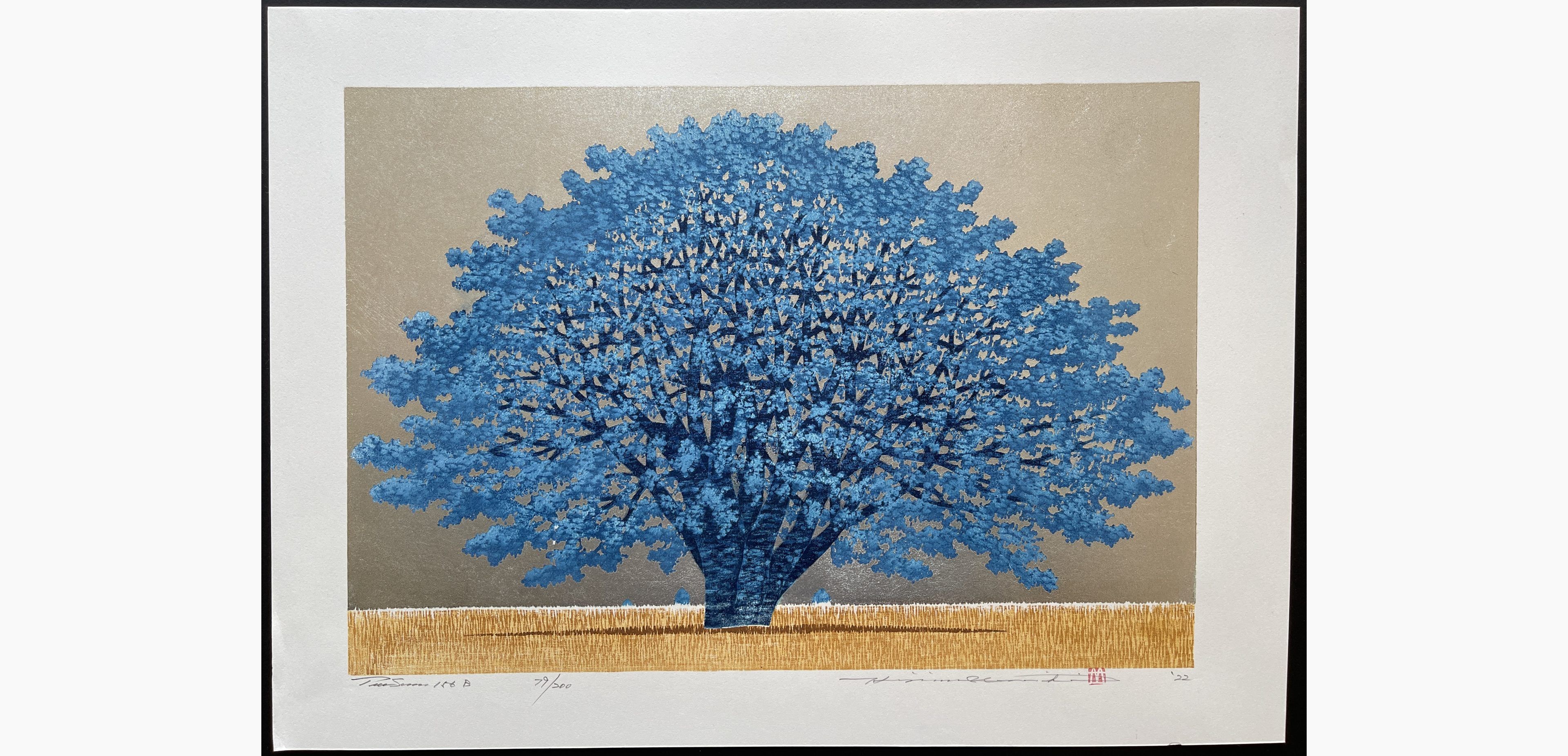Japanese woodblock print - Hajime Namiki - Tree scene 156B