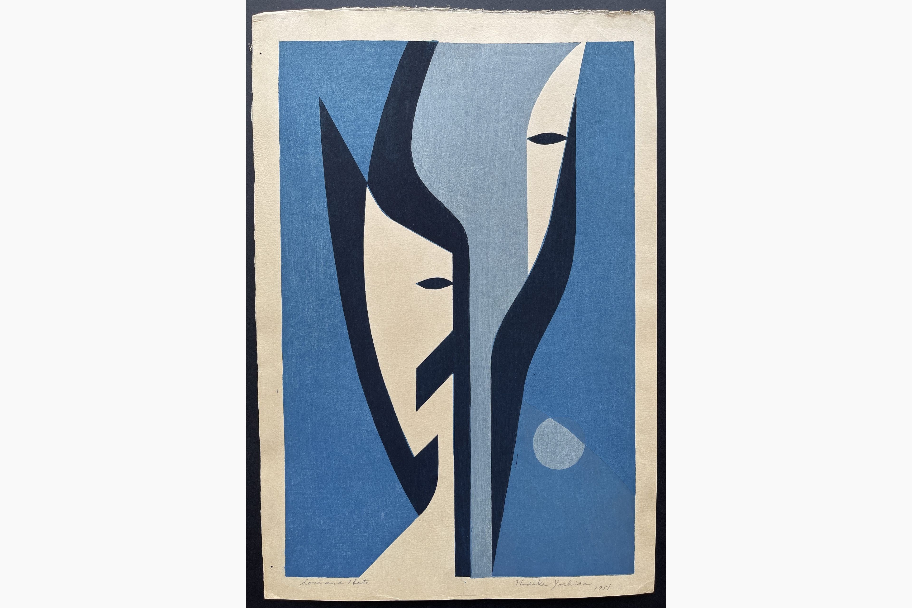 Japanese woodblock print - Hodaka Yoshida - Love and Hate