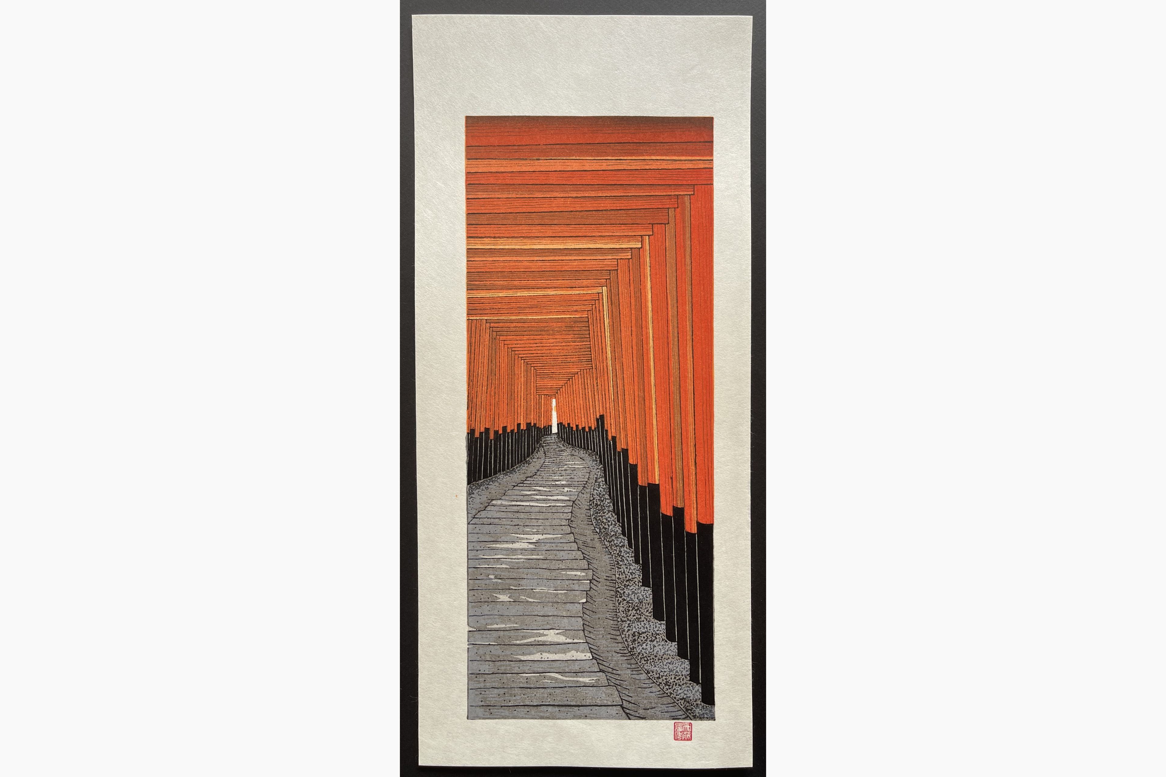 Japanese woodblock print - Teruhide Kato - The 1000 Torii at Kyoto's Fushima Inari Shrine