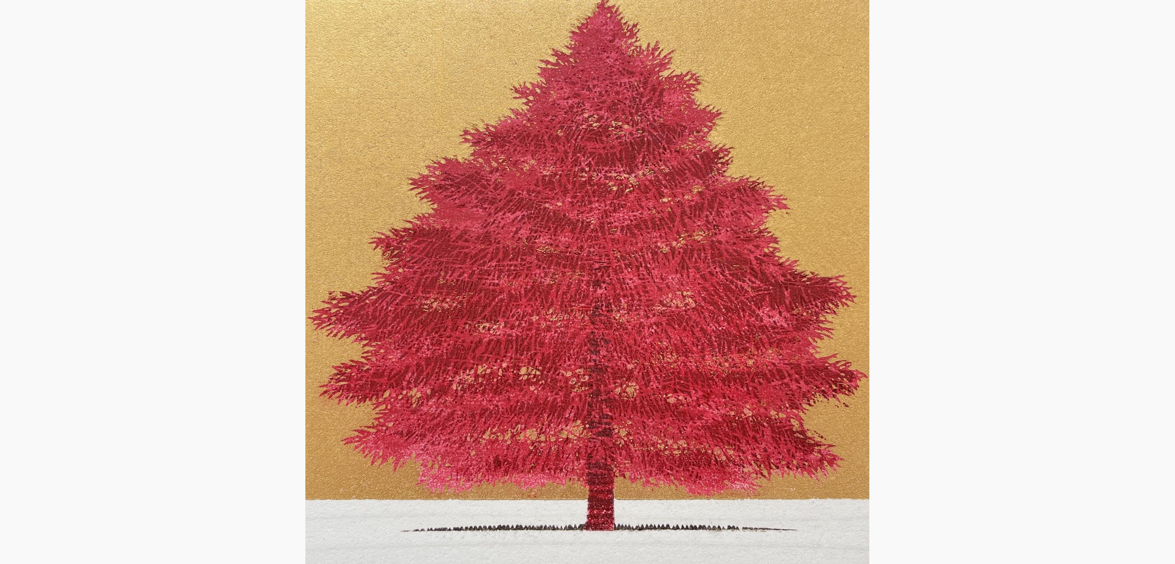 Original woodblock print - Hajime Namiki - Tree scene 134A