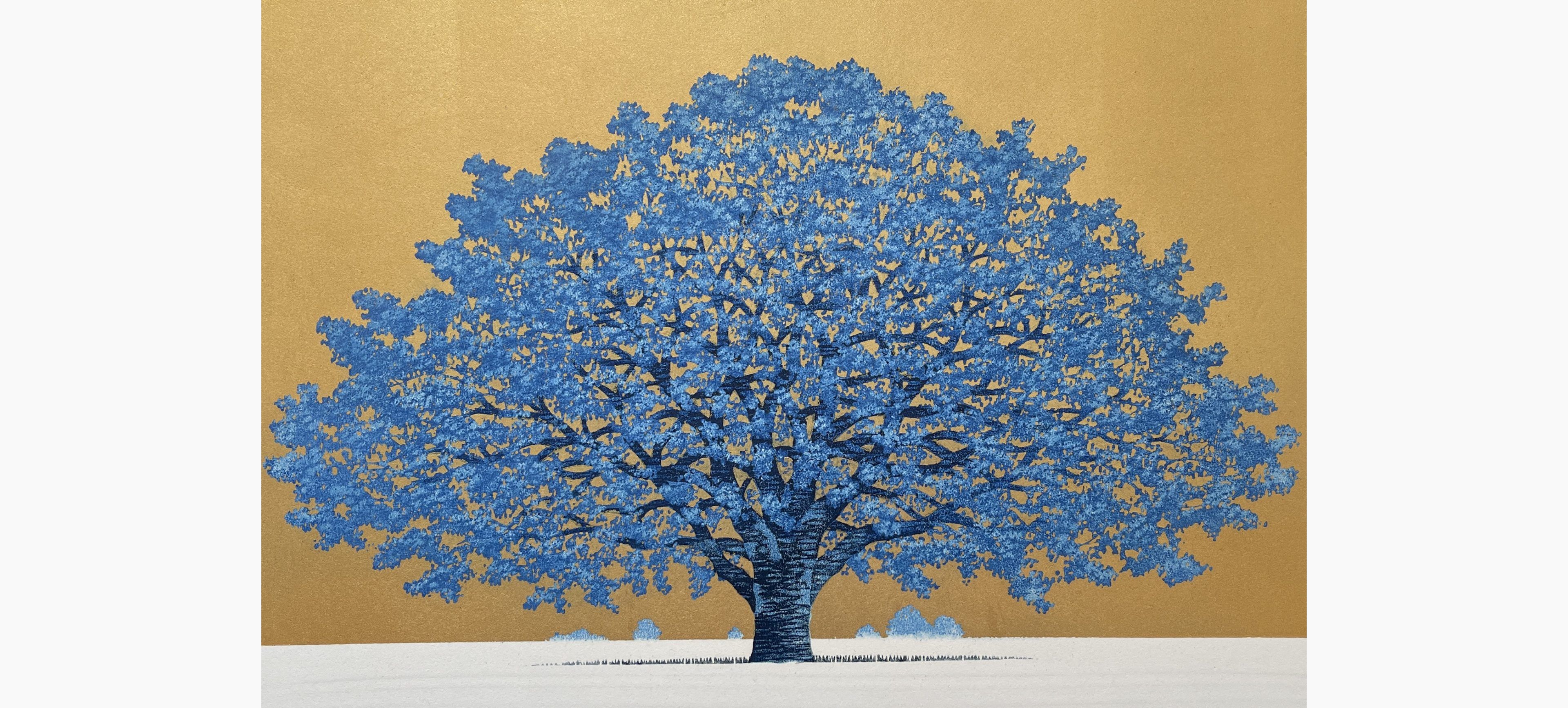 Original woodblock print - Hajime Namiki - Tree scene 136
