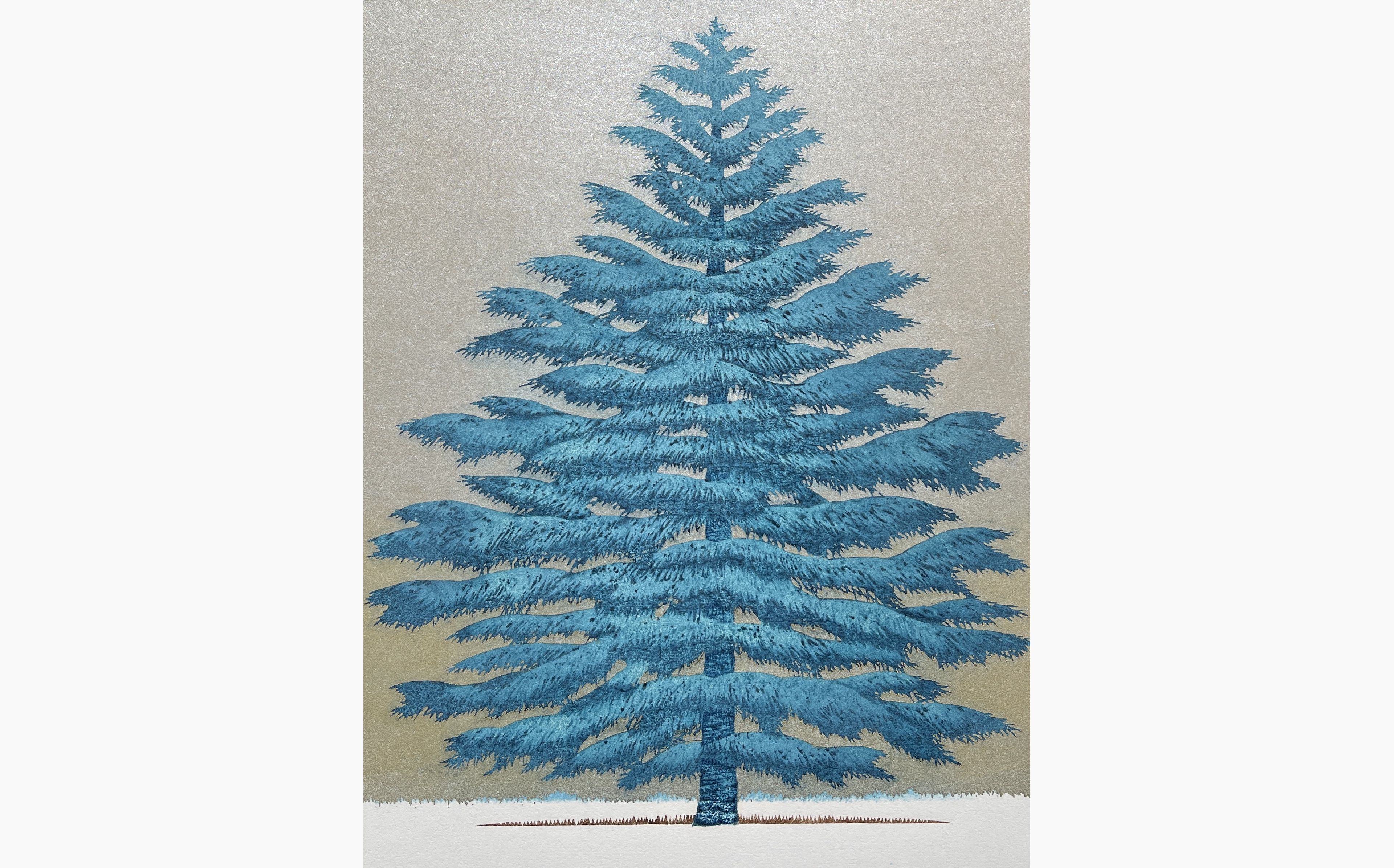 Original woodblock print - Hajime Namiki - Tree scene 139