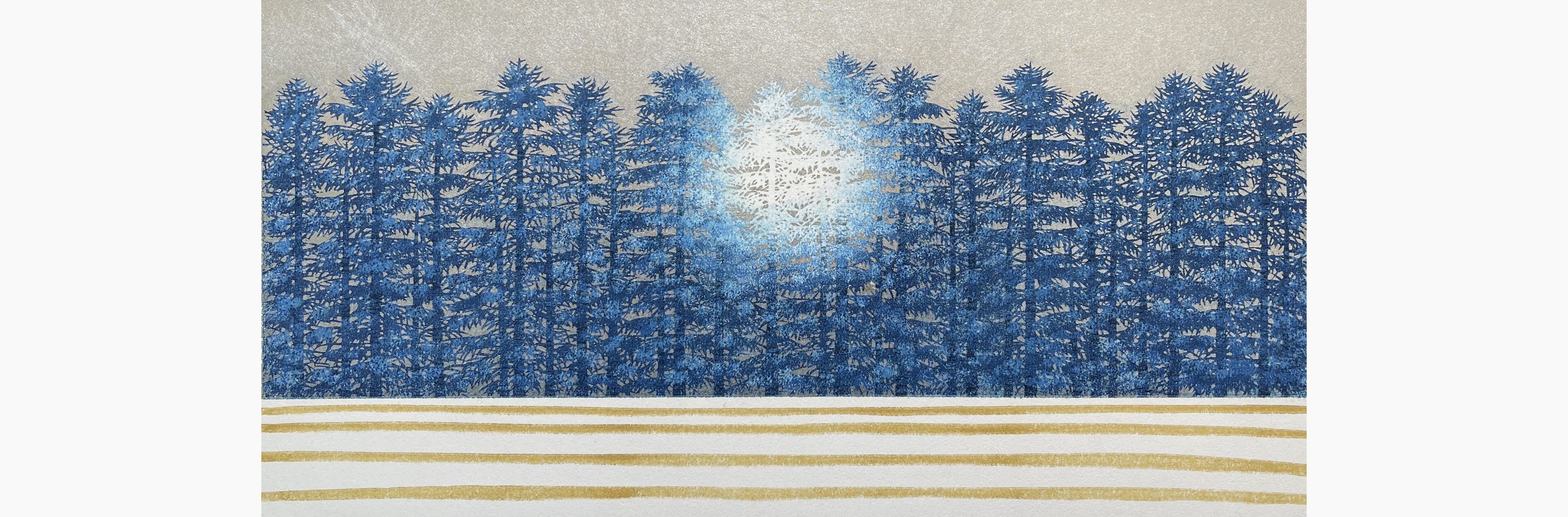 Original woodblock print - Hajime Namiki - Tree scene 150