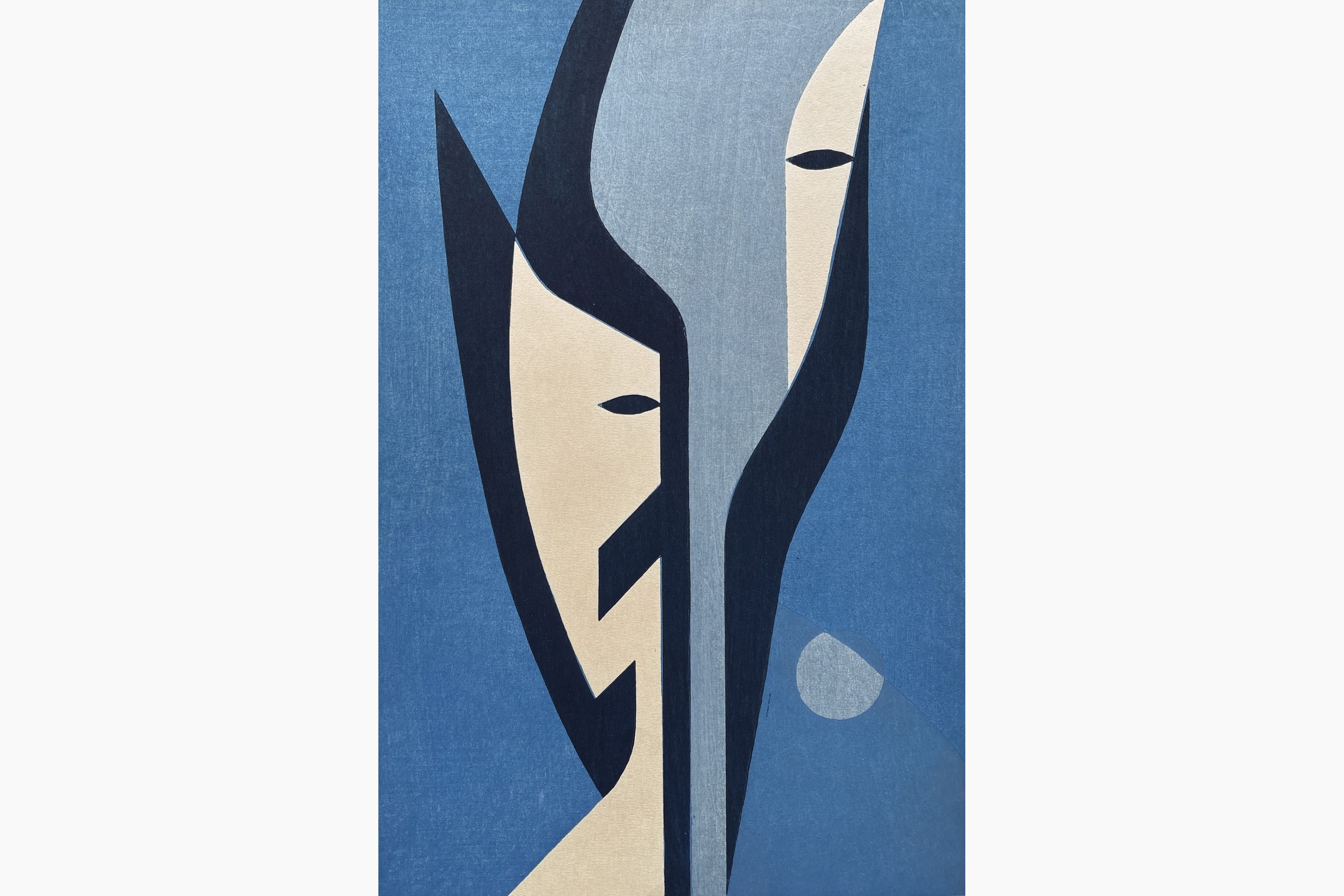 Original woodblock print - Hodaka Yoshida - Love and Hate