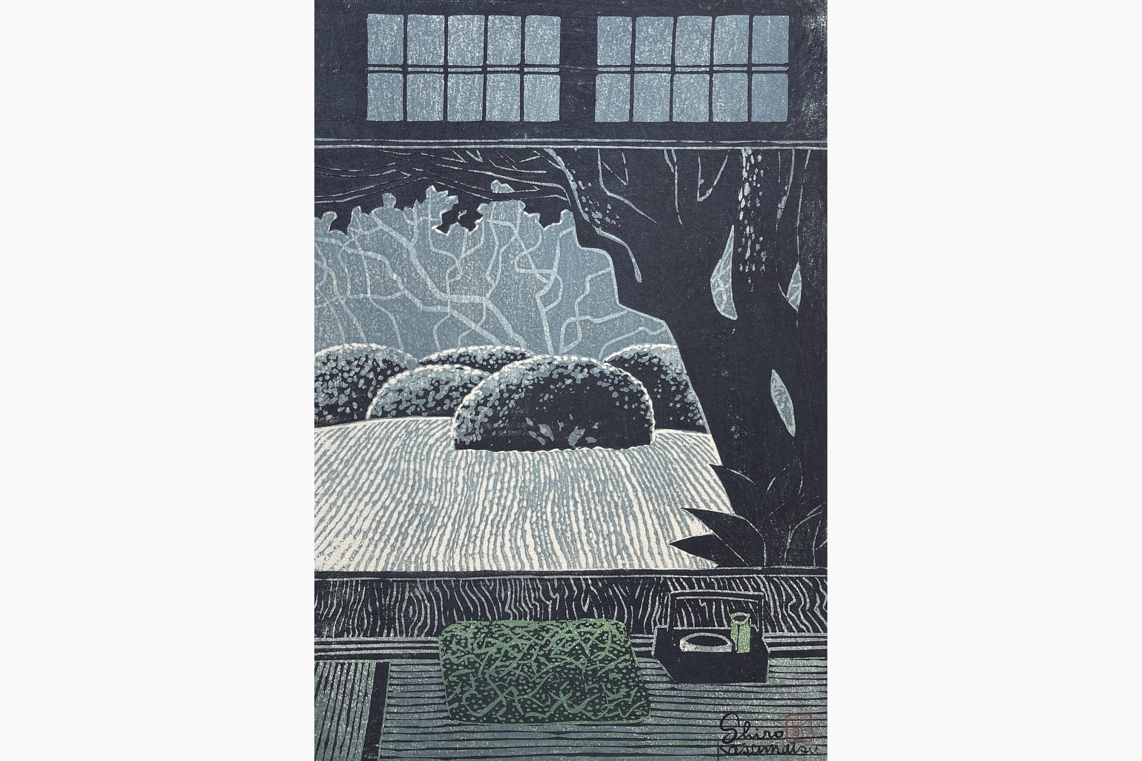 Original woodblock print - Kasamatsu Shiro - Shisendo Temple, Kyoto