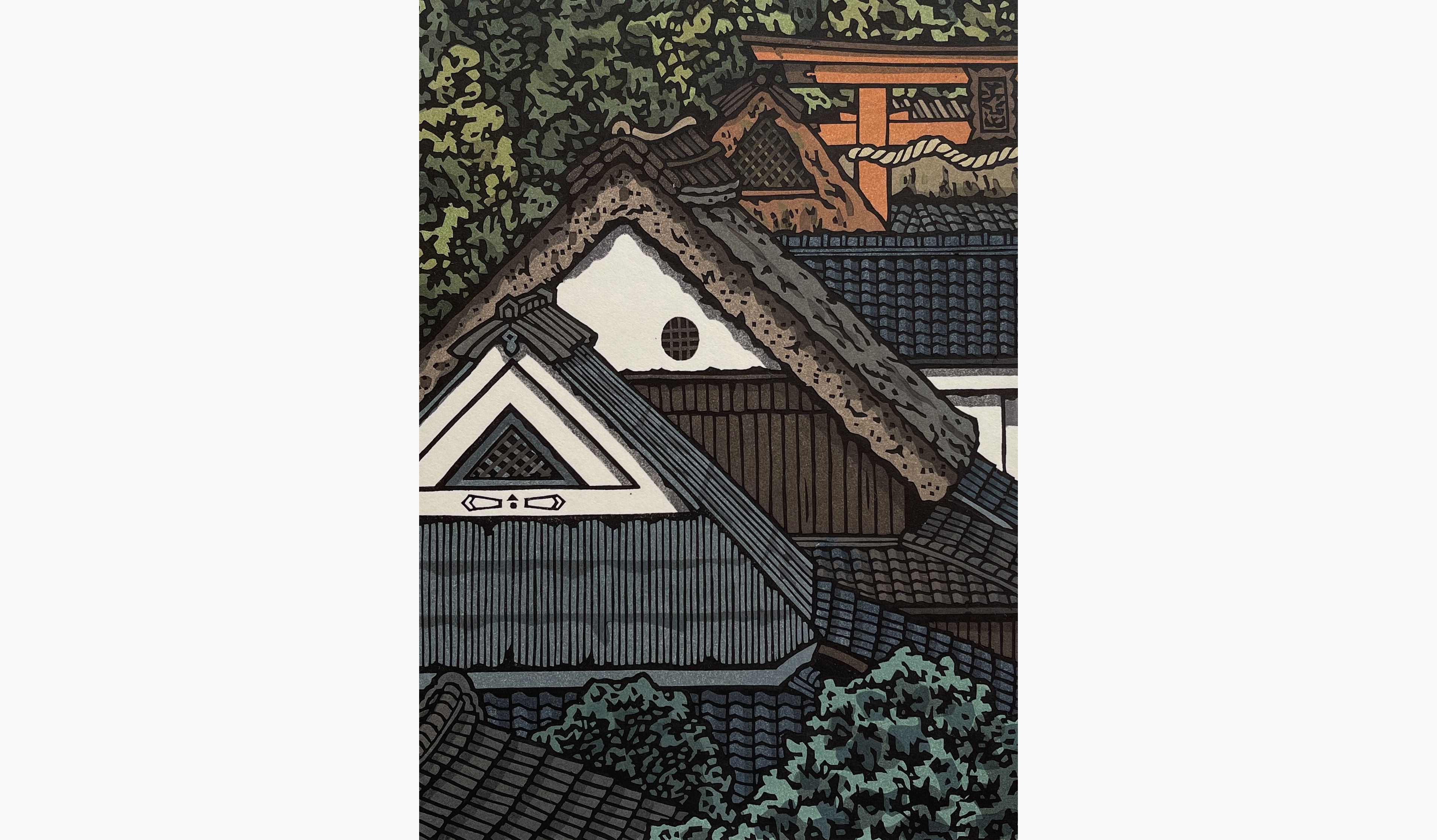 Original woodblock print - Nishijima Katsuyuki - Deep Green