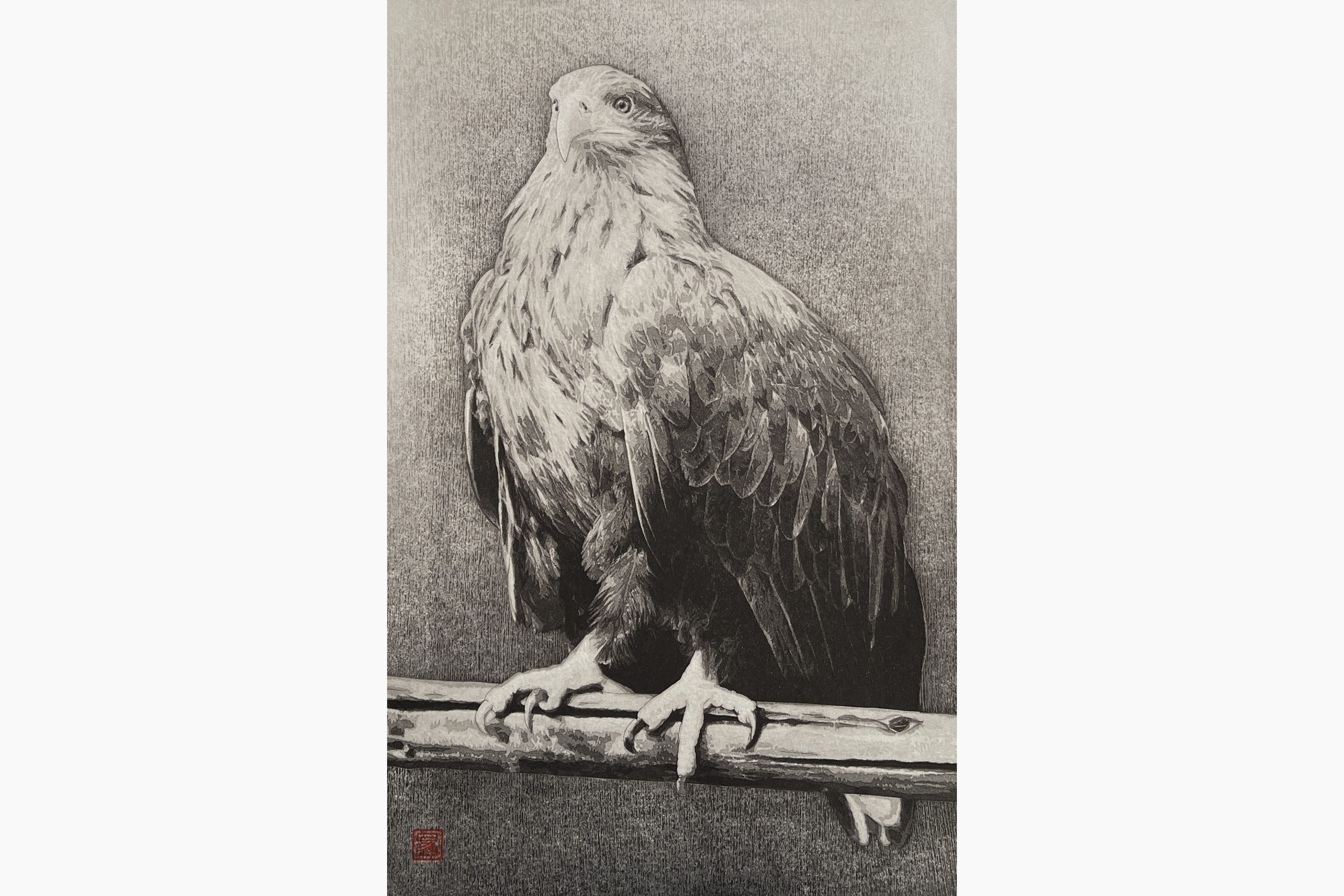 Original woodblock print - Shoichi Kitamura - Eagle
