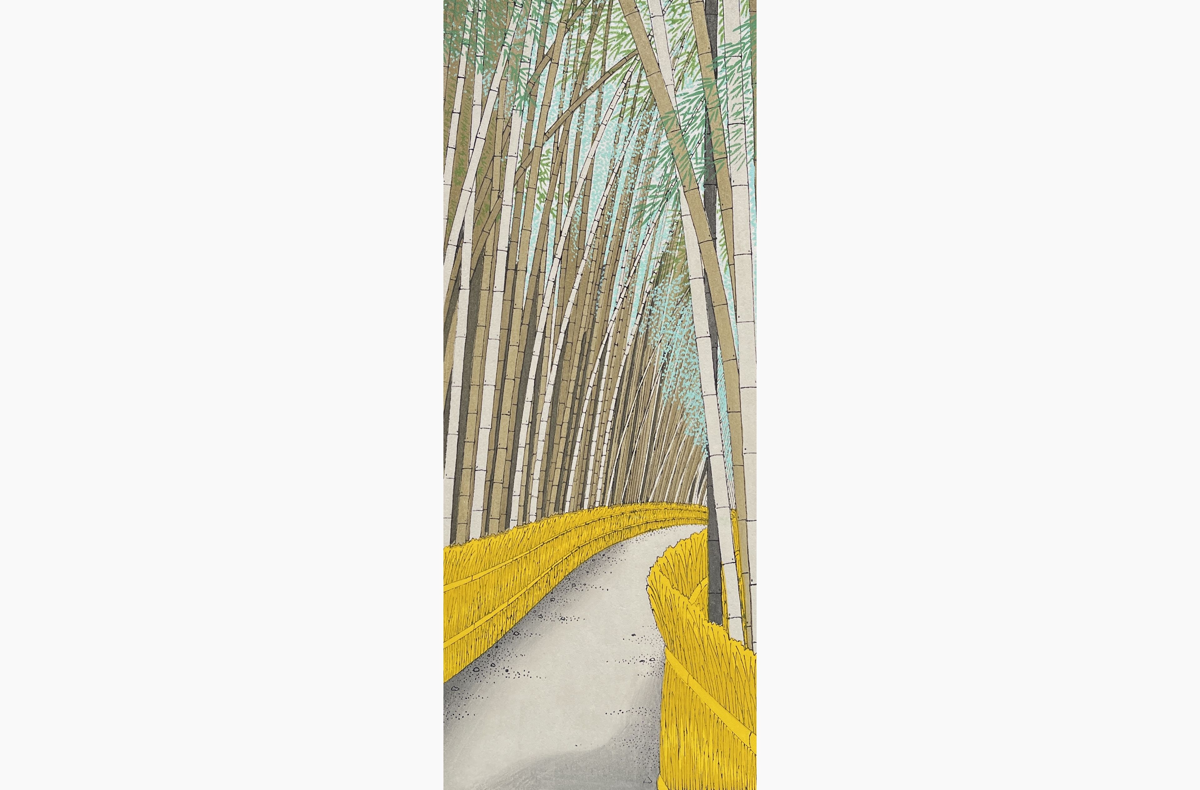 Original woodblock print - Teruhide Kato - Bamboo in early summer