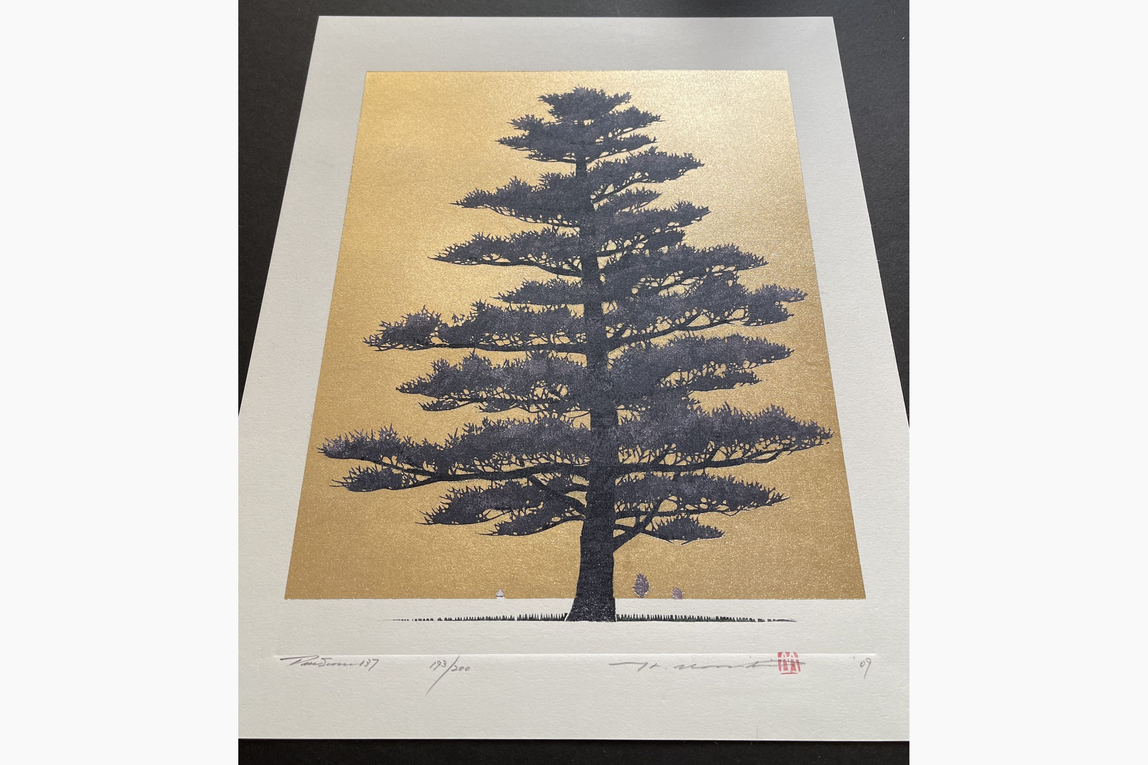 Japanese print - Hajime Namiki - Tree scene 137