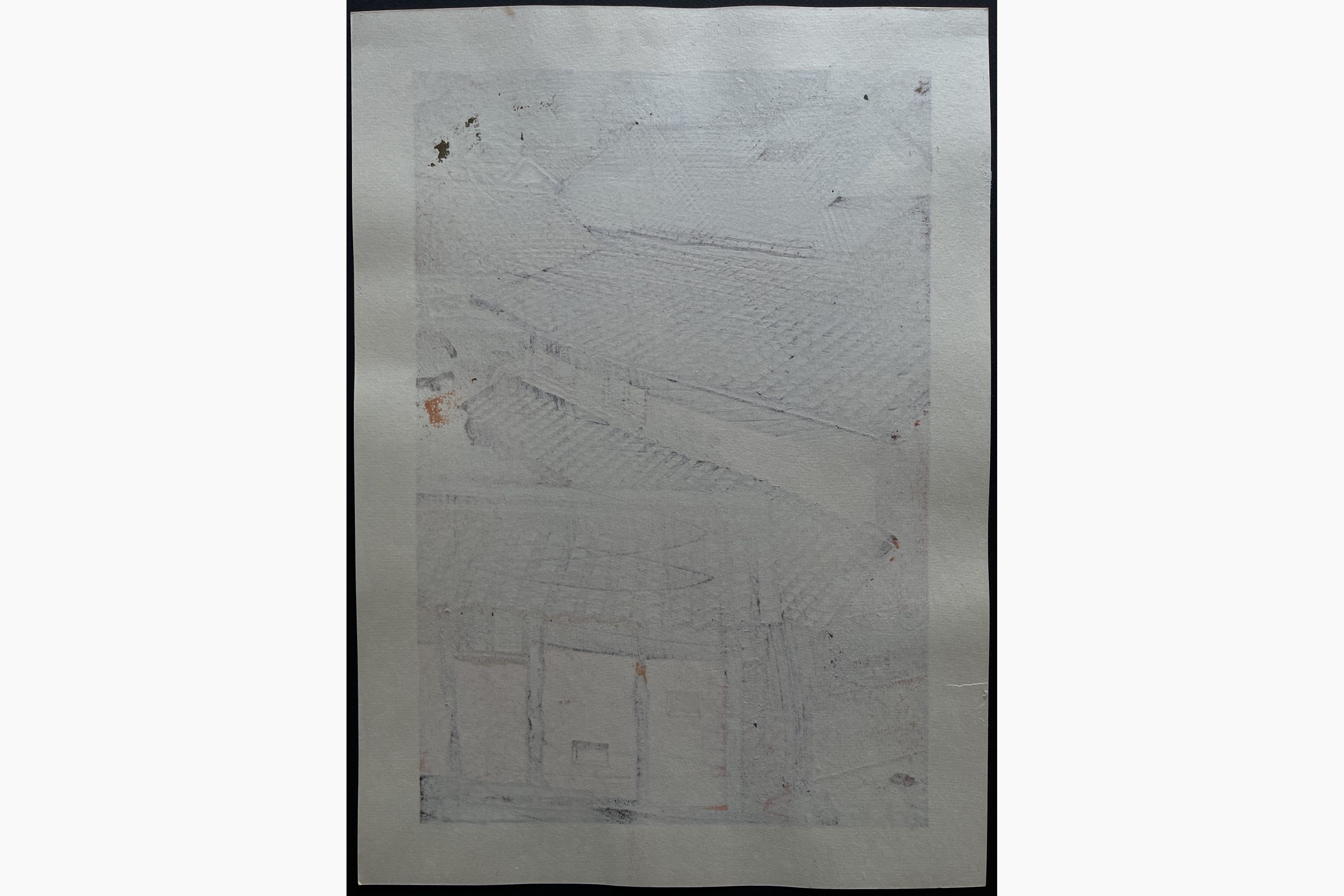 Japanese print - Nishijima Katsuyuki - Red House in Fukiya