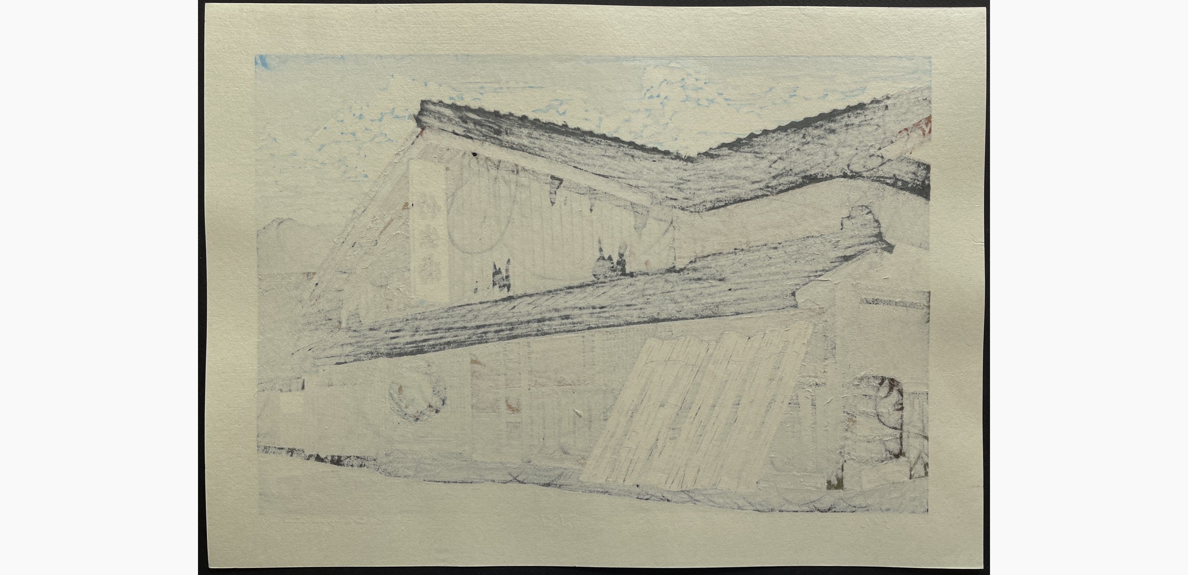 Japanese print - Nishijima Katsuyuki - Shops in Takehara