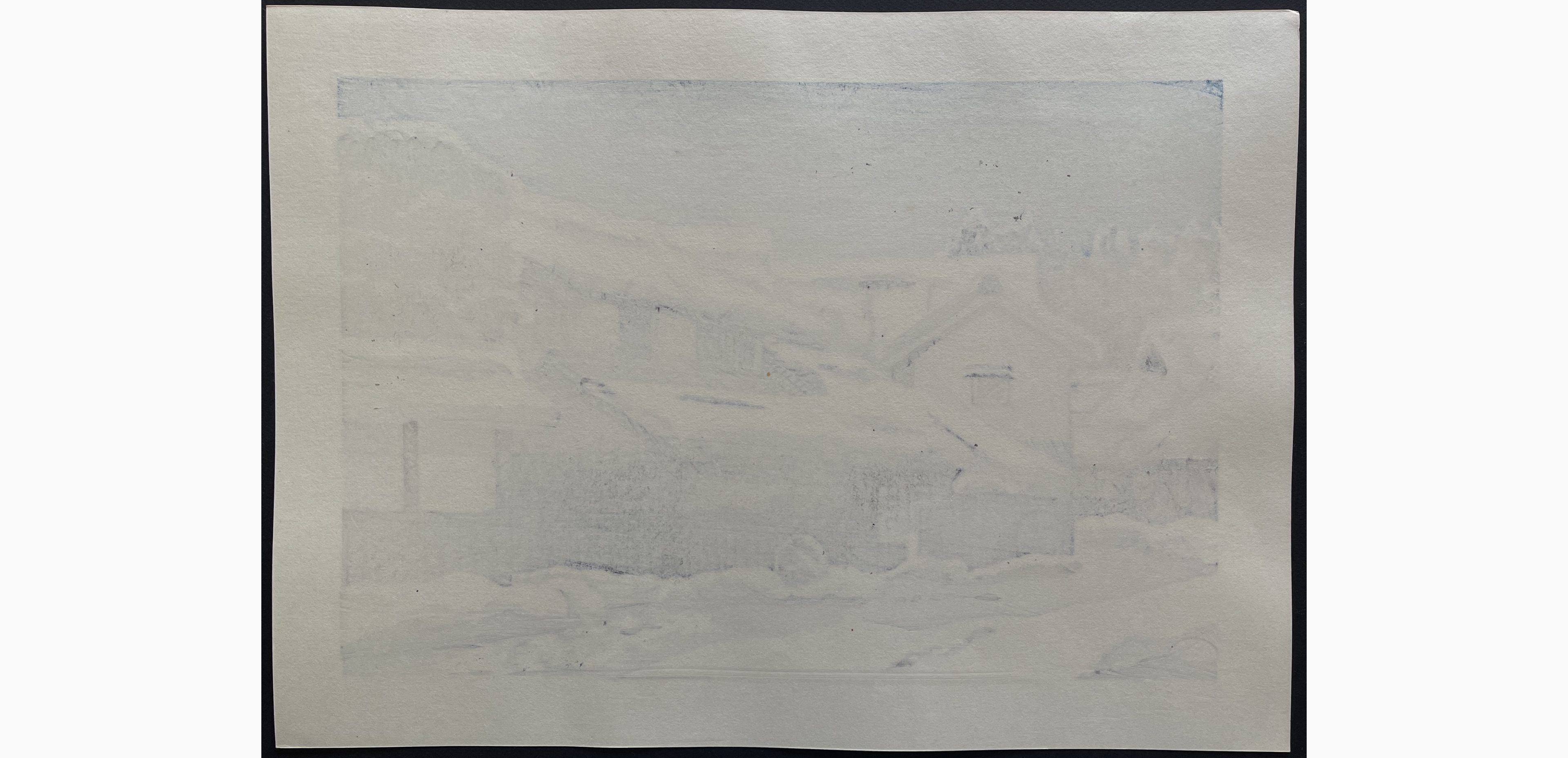 Japanese print - Nishijima Katsuyuki - Snow in Koga