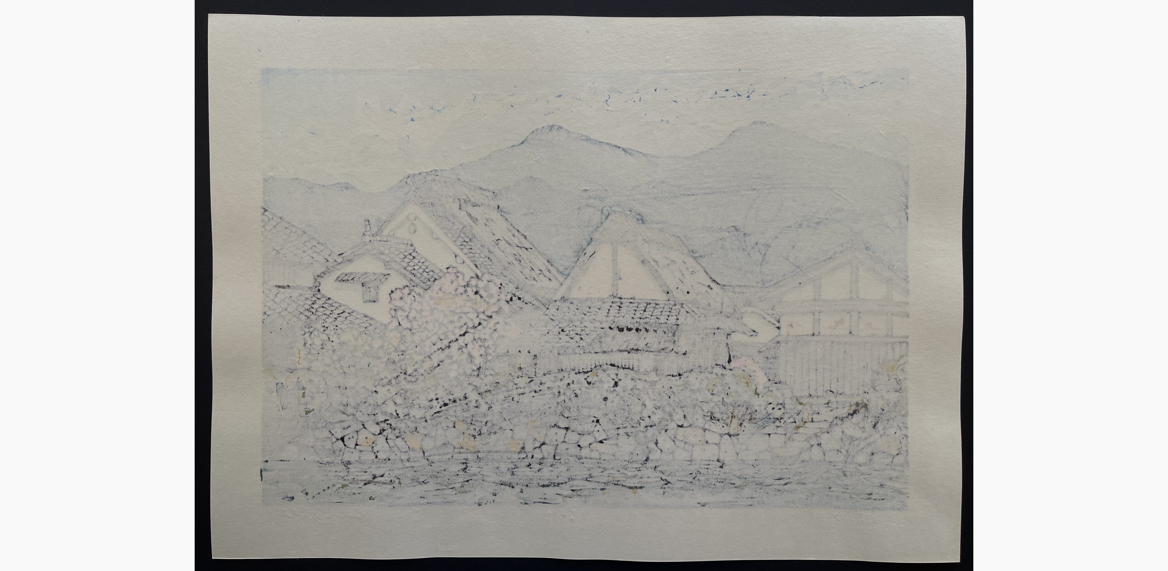 Japanese print - Nishijima Katsuyuki - Sunlit field of Spring