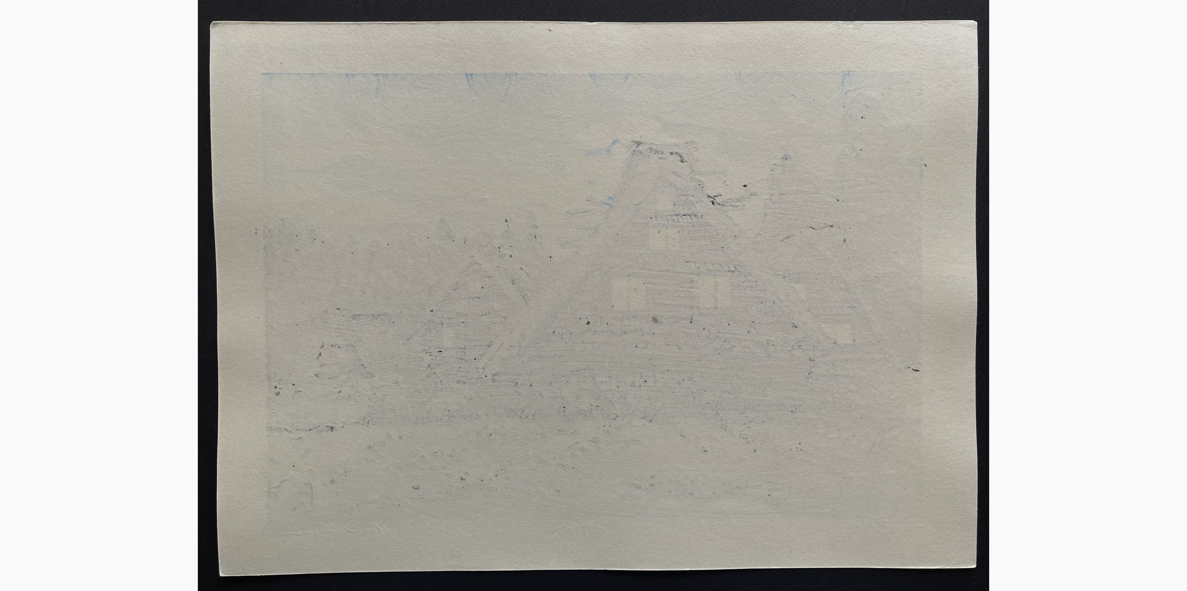 Japanese print - Nishijima Katsuyuki - Traditional Houses in Ogimachi
