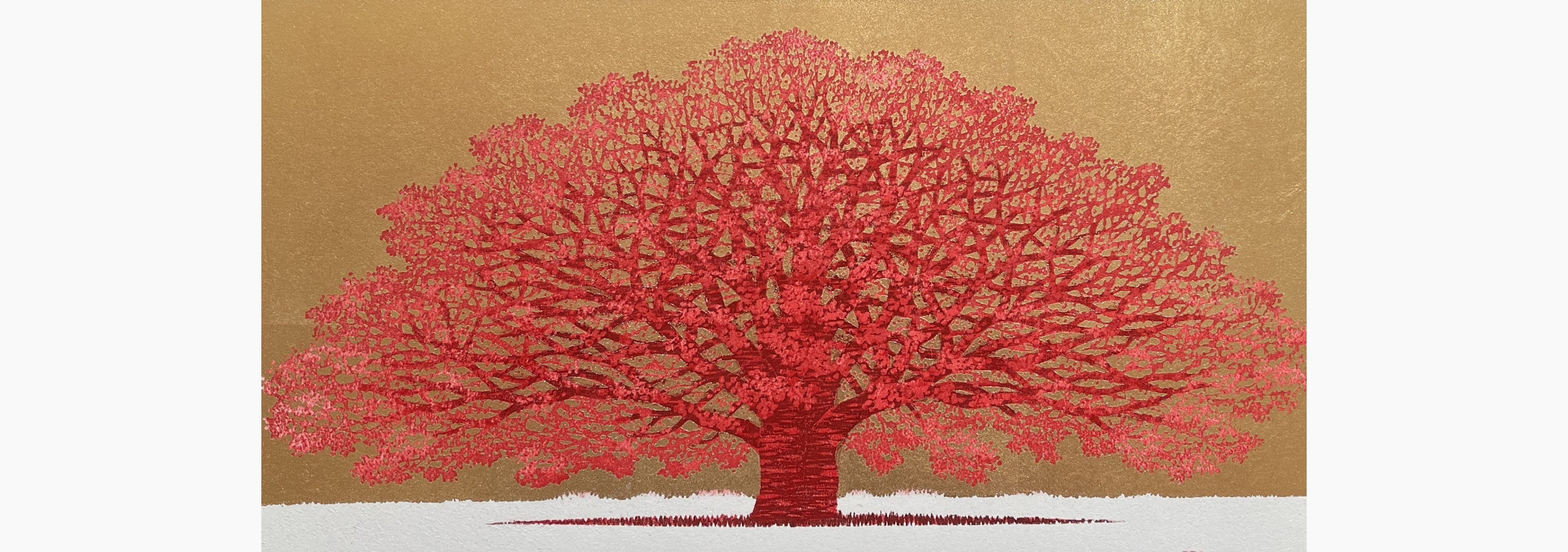 Original woodblock print - Hajime Namiki - Tree scene 151