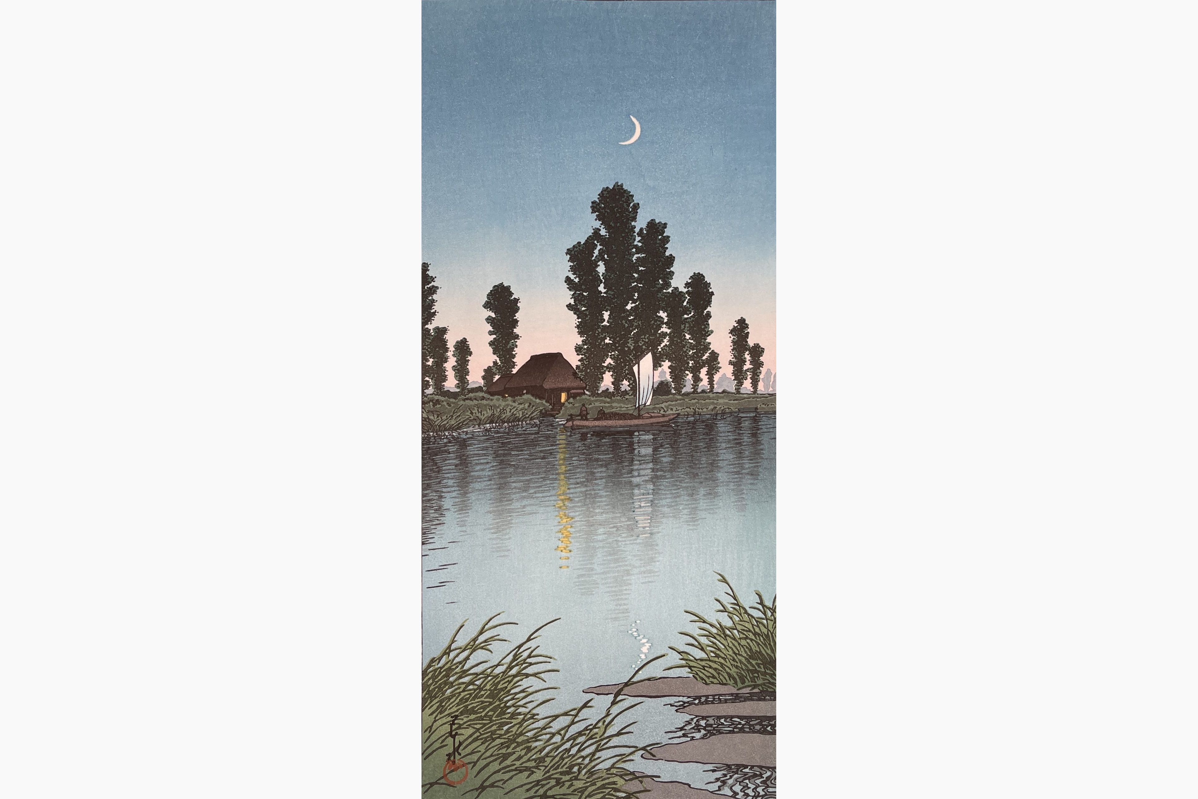 Original woodblock print - Kawase Hasui - Dusk at Itako