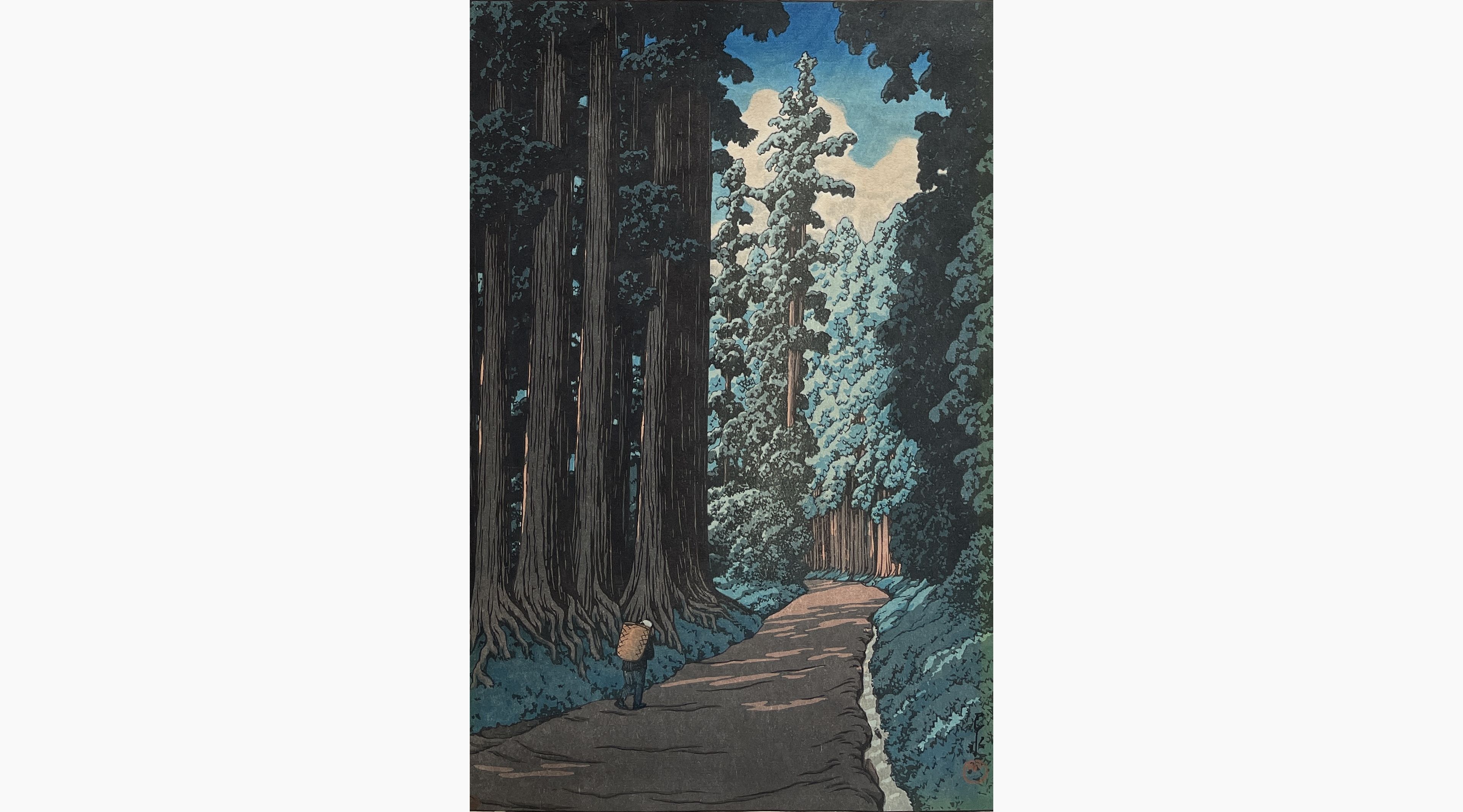 Original woodblock print - Kawase Hasui - The Road to Nikko