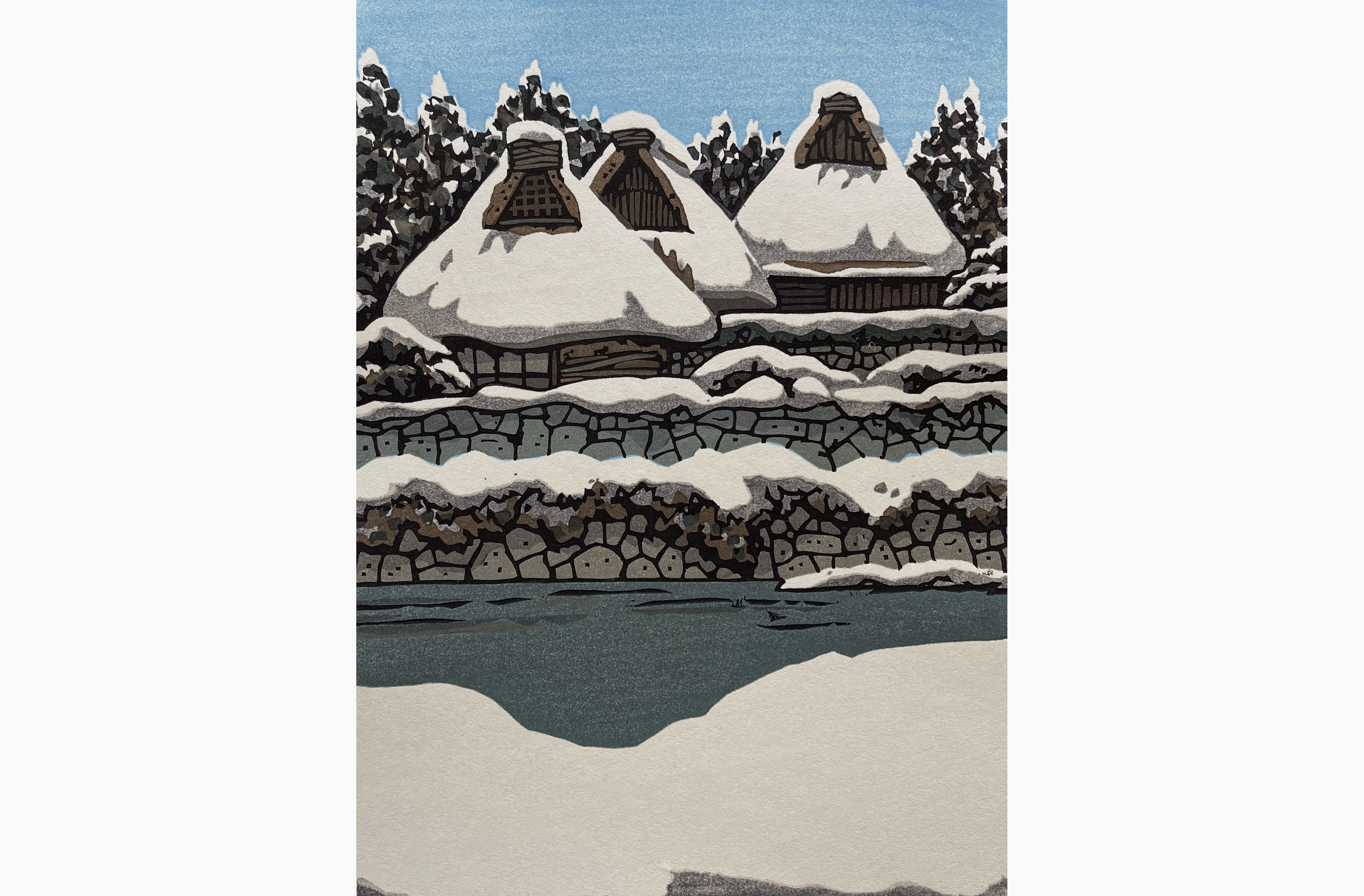 Original woodblock print - Nishijima Katsuyuki - Winter Solstice